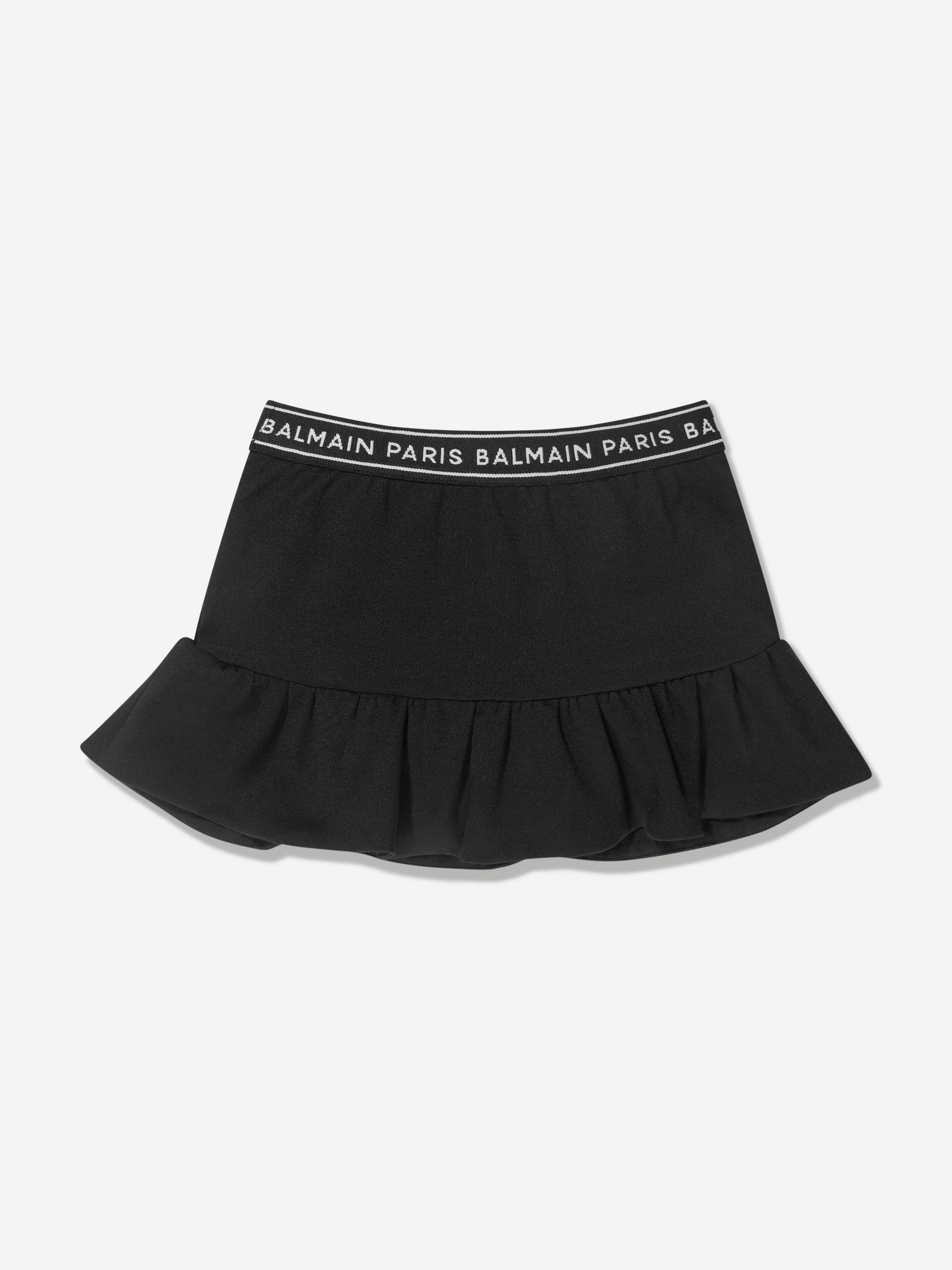 Balmain Baby Girls Logo Skirt in Black