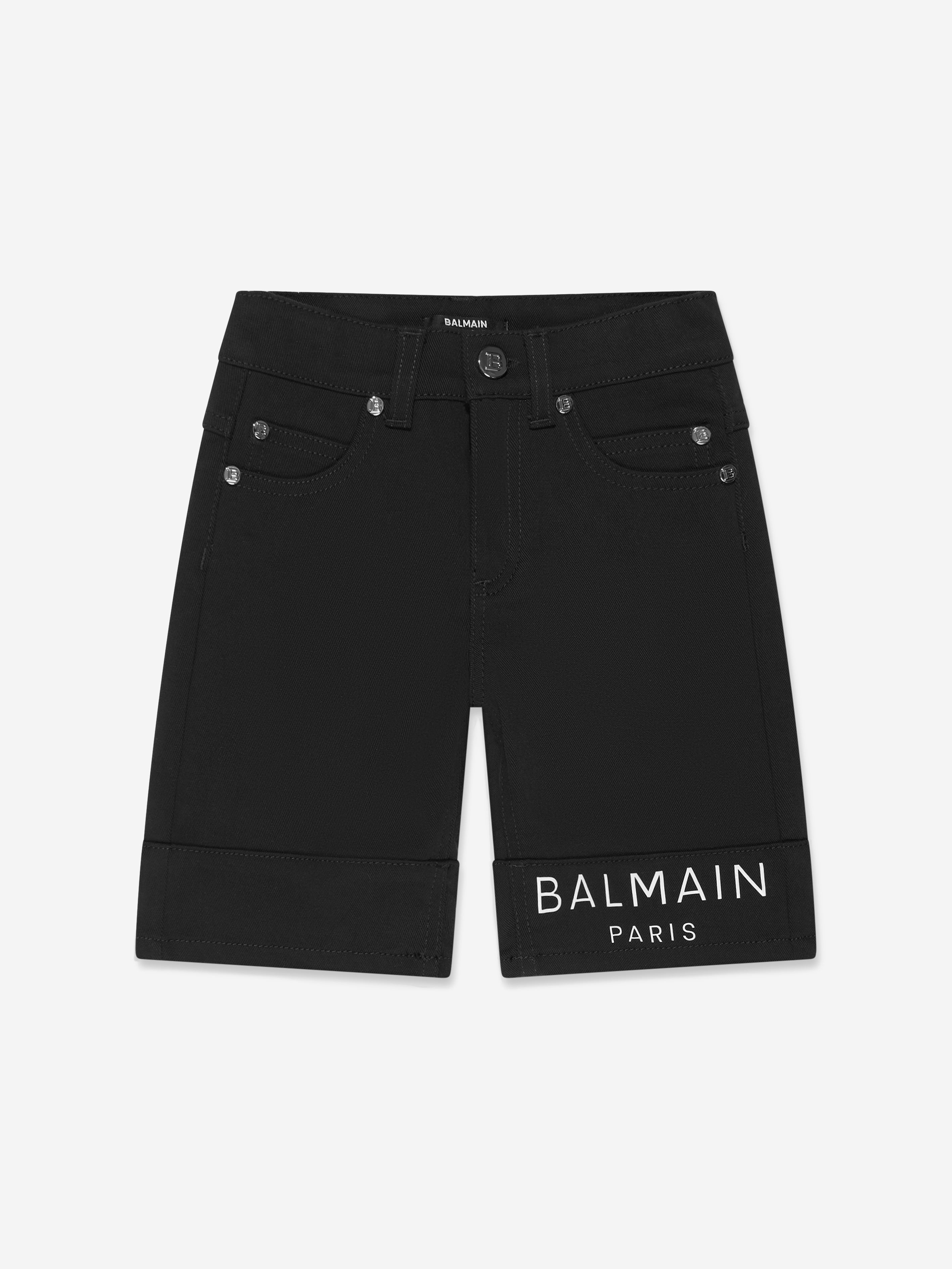 Balmain Boys Logo Shorts in Black