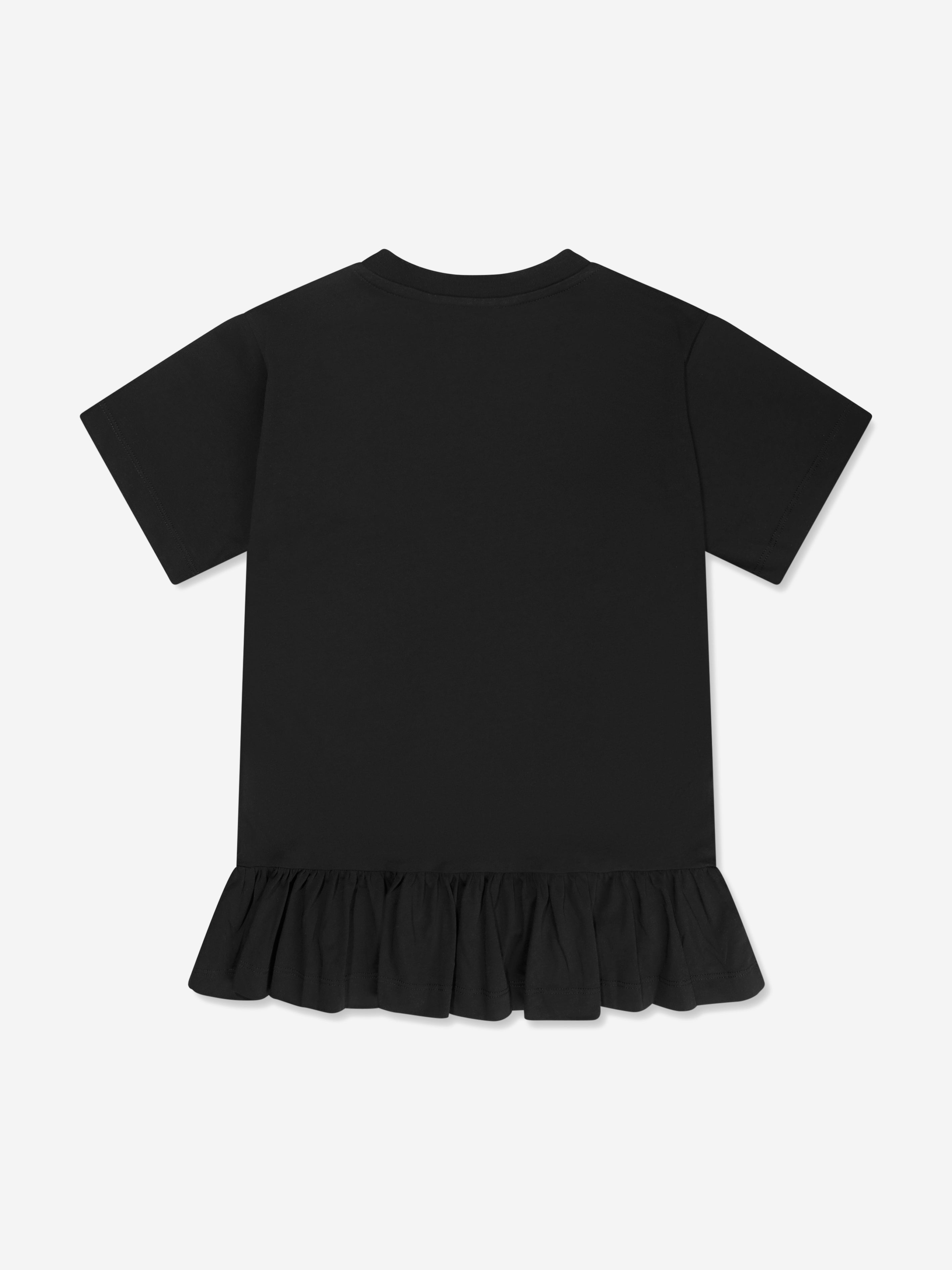 Balmain Girls Logo Jersey Dress in Black