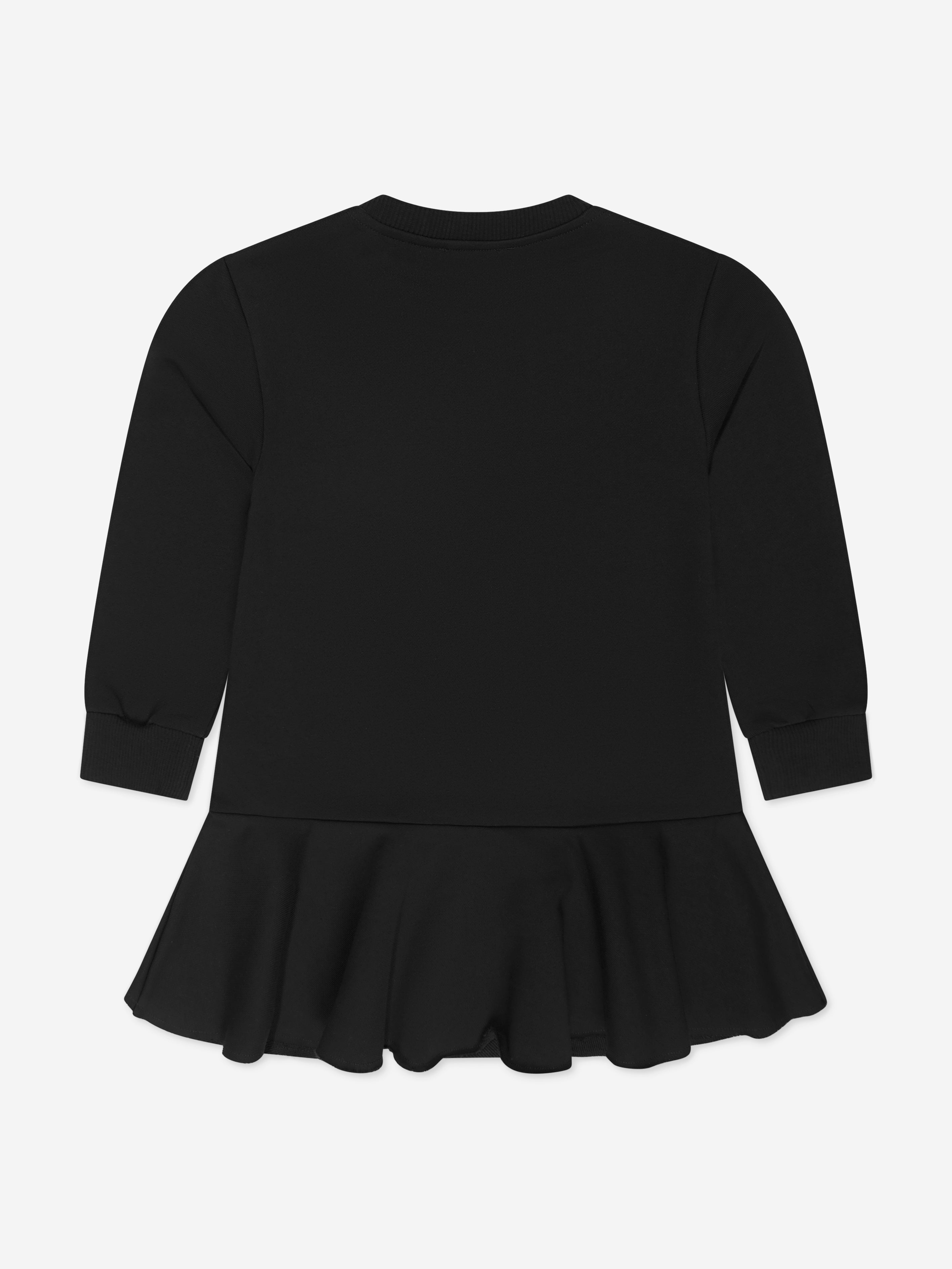 Balmain Girls Logo Jersey Dress in Black