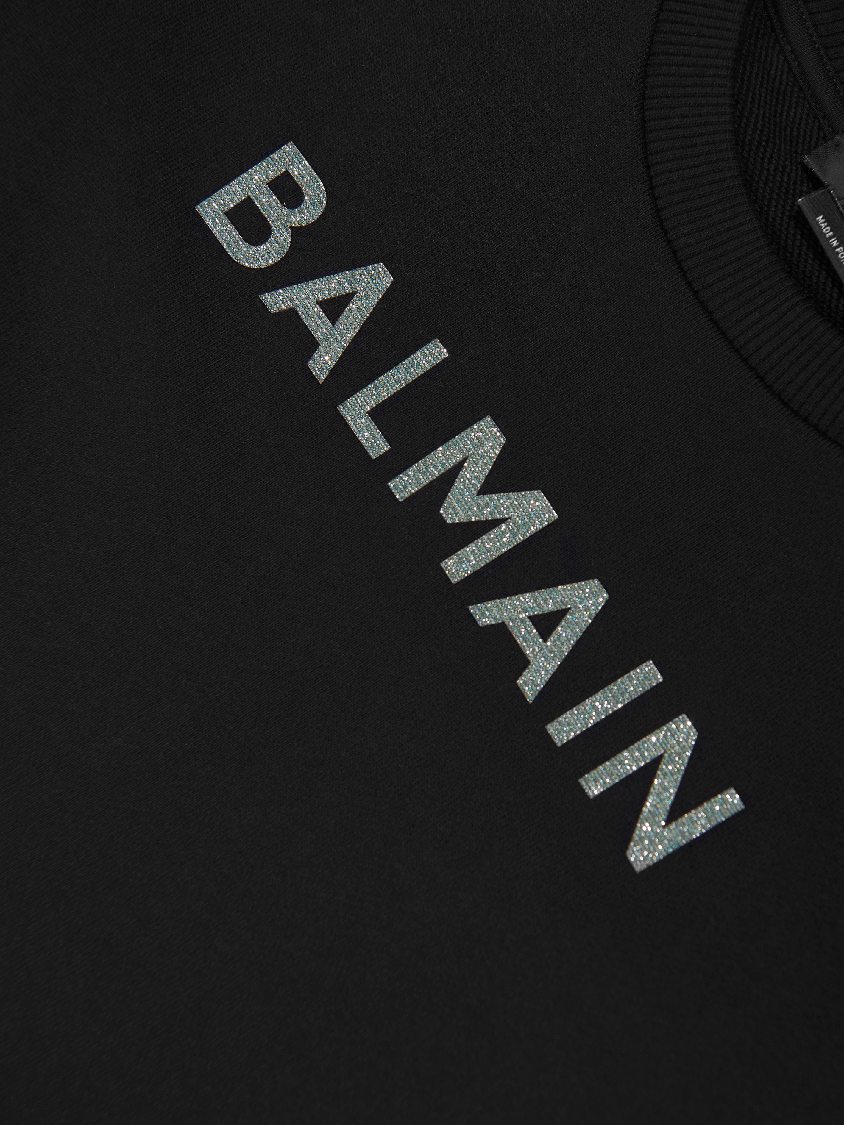 Balmain Girls Logo Jersey Dress in Black