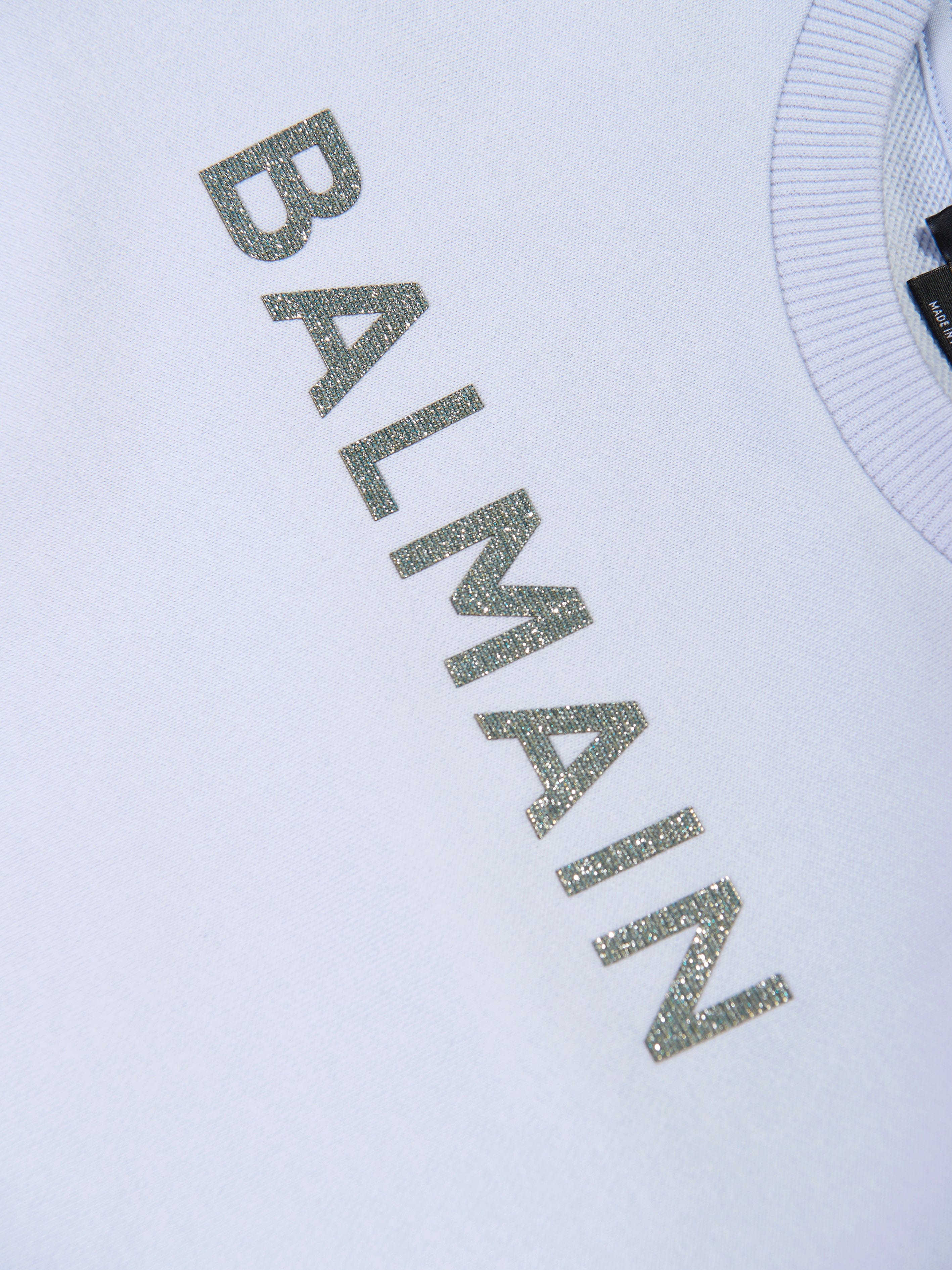 Balmain Girls Logo Jersey Dress in Grey