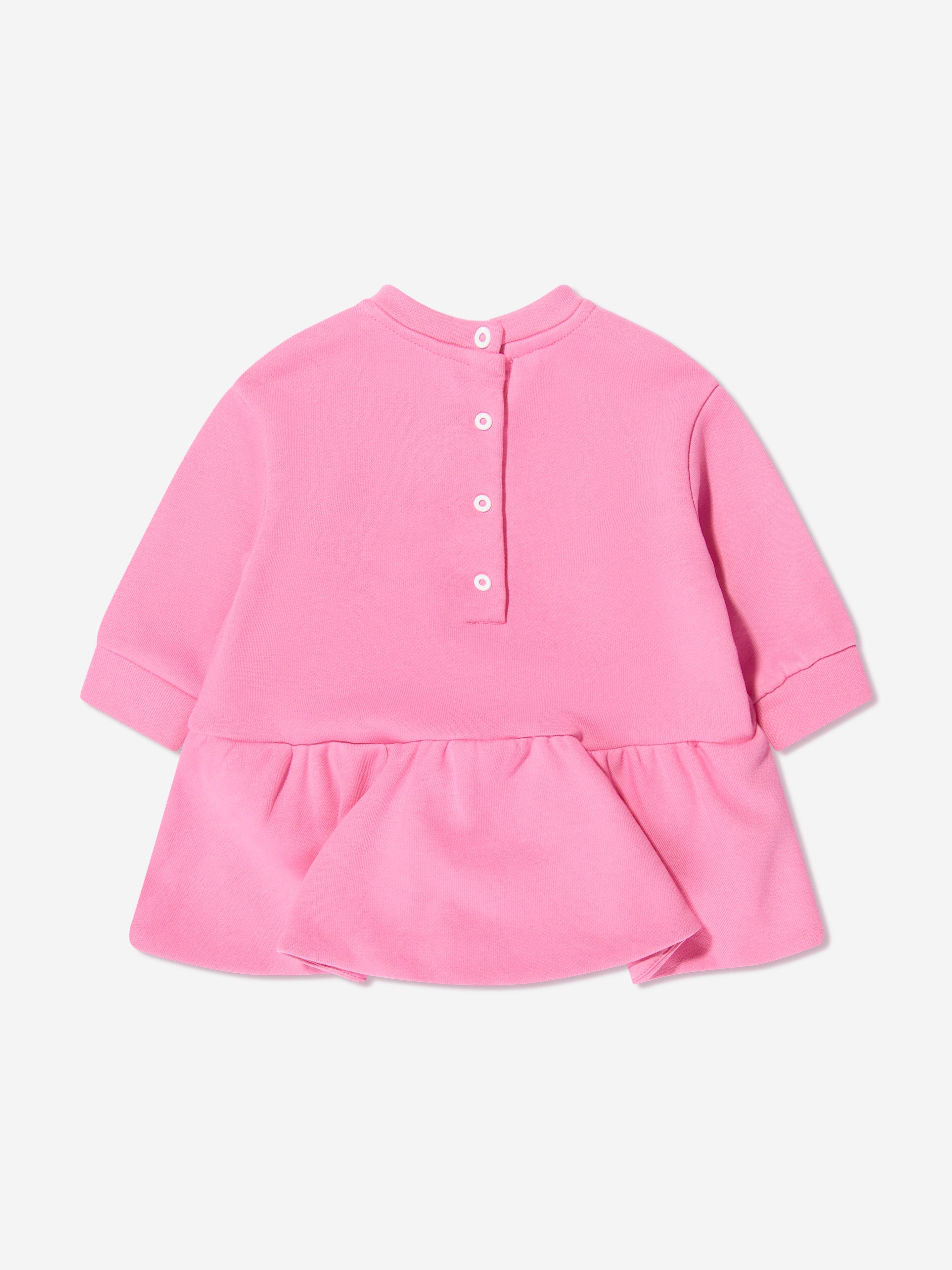 Balmain Baby Girls Logo Jersey Dress in Pink