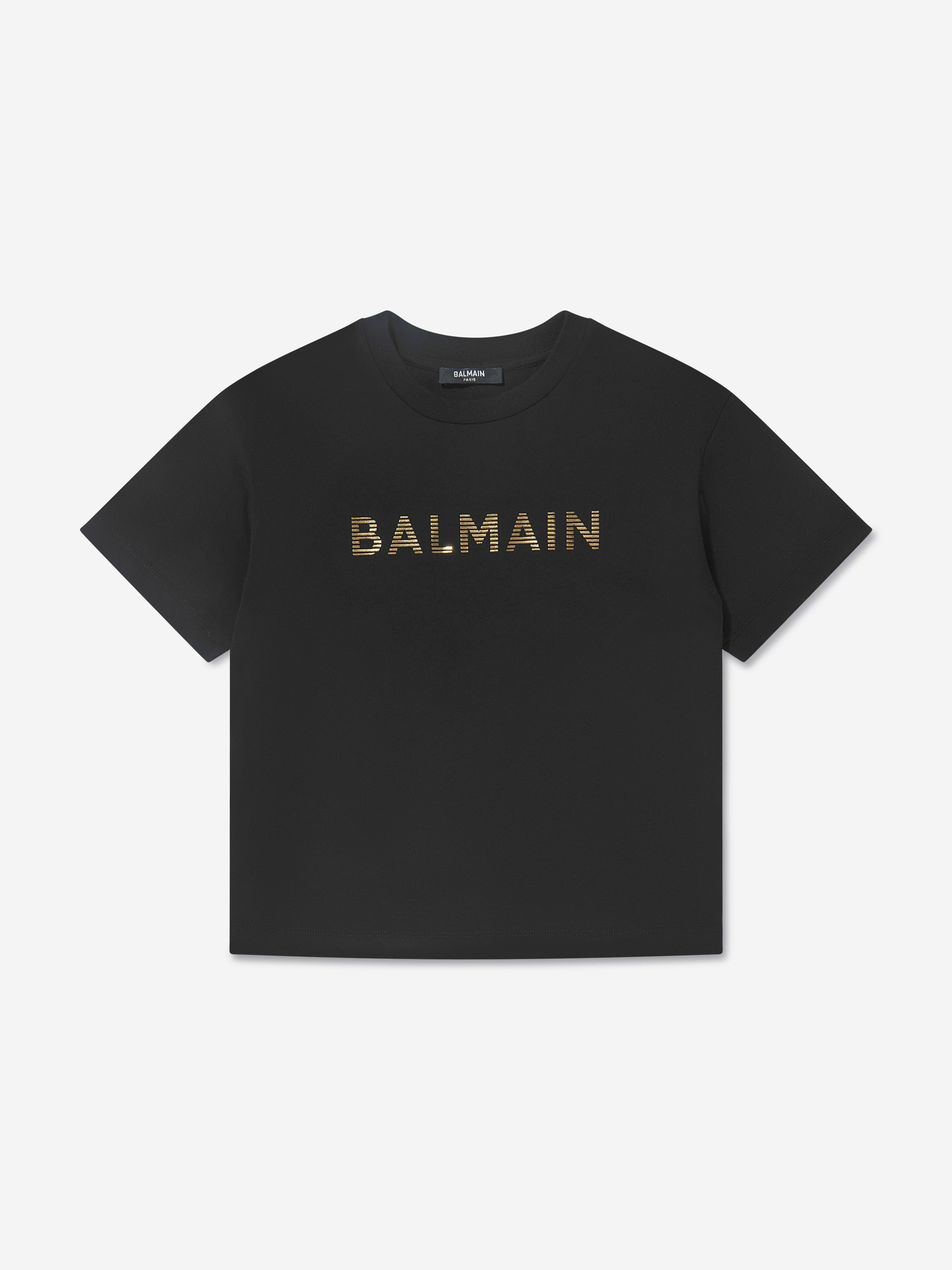 Balmain Kids Logo T-Shirt in Black