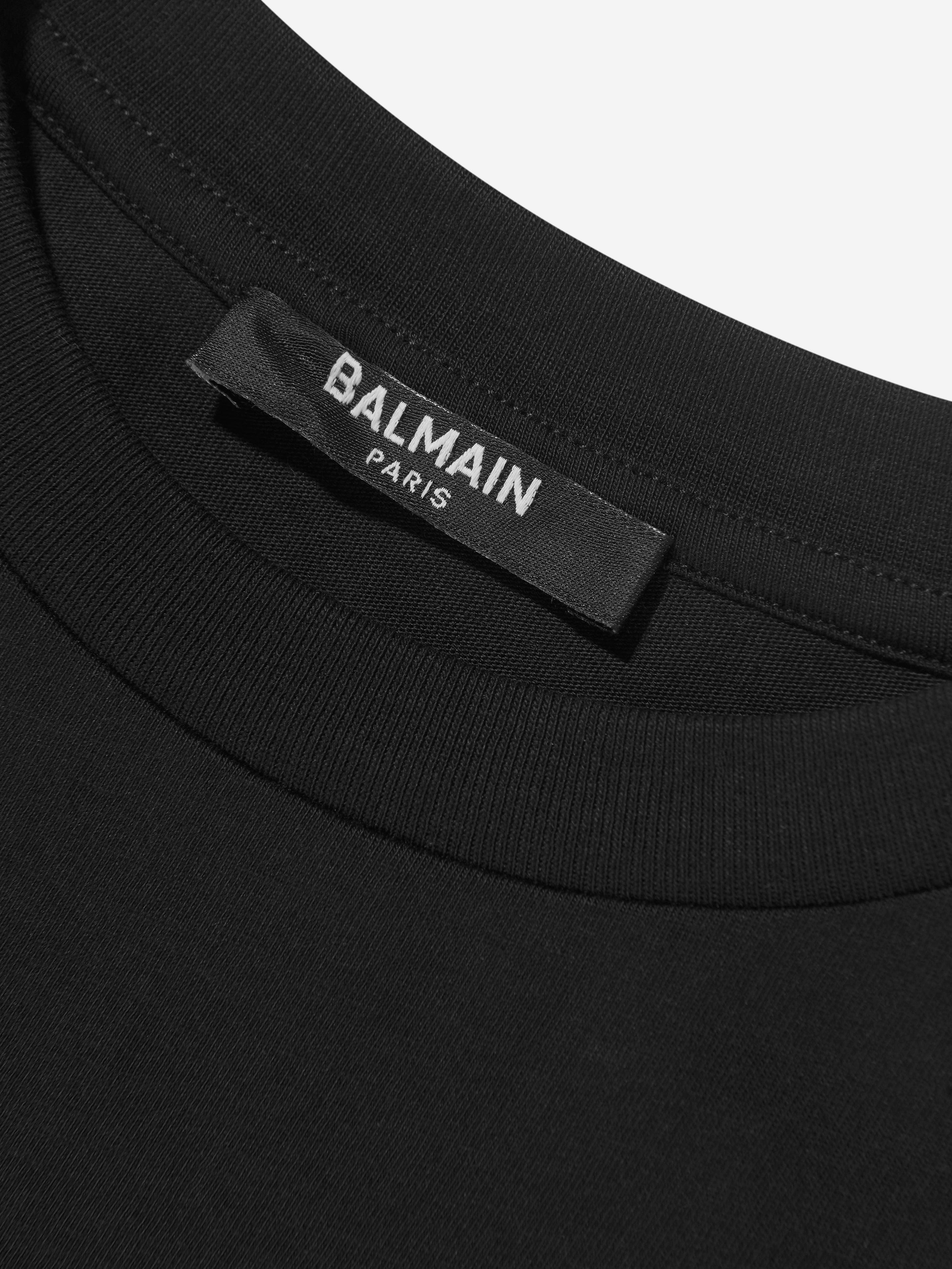 Balmain Kids Logo T-Shirt in Black