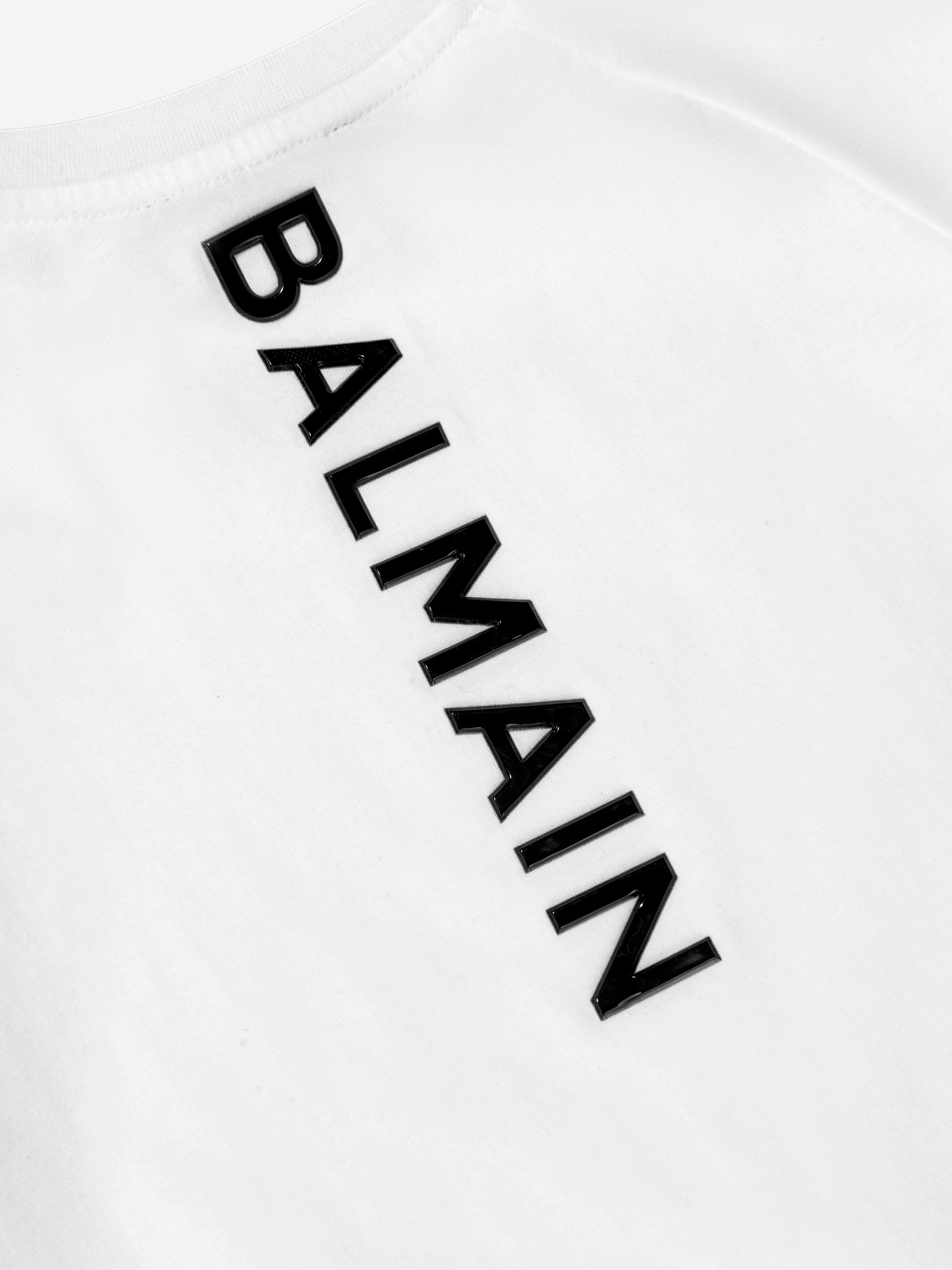 Balmain Boys Logo T-Shirt in White