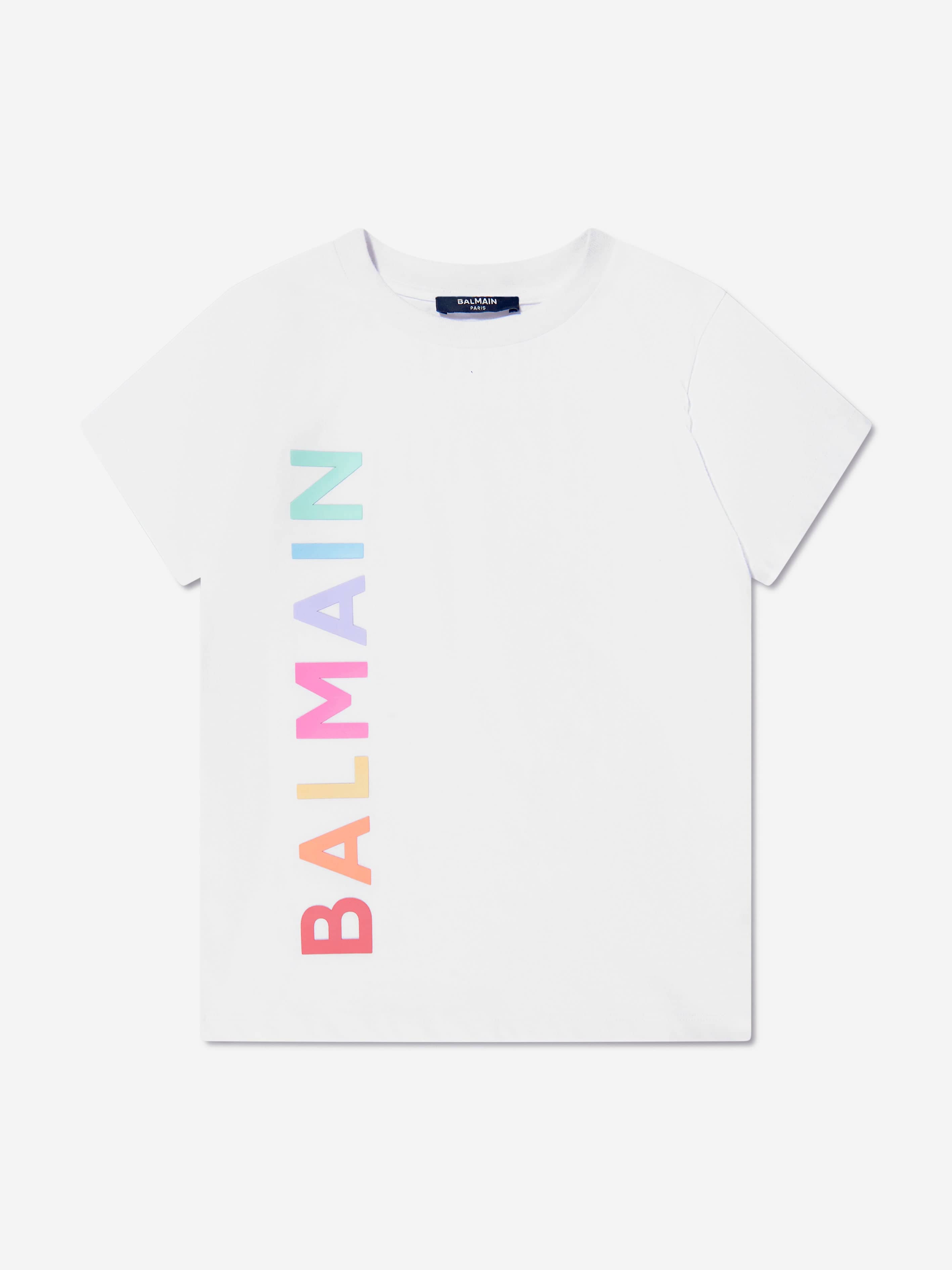 Balmain Kids Logo T-Shirt in White