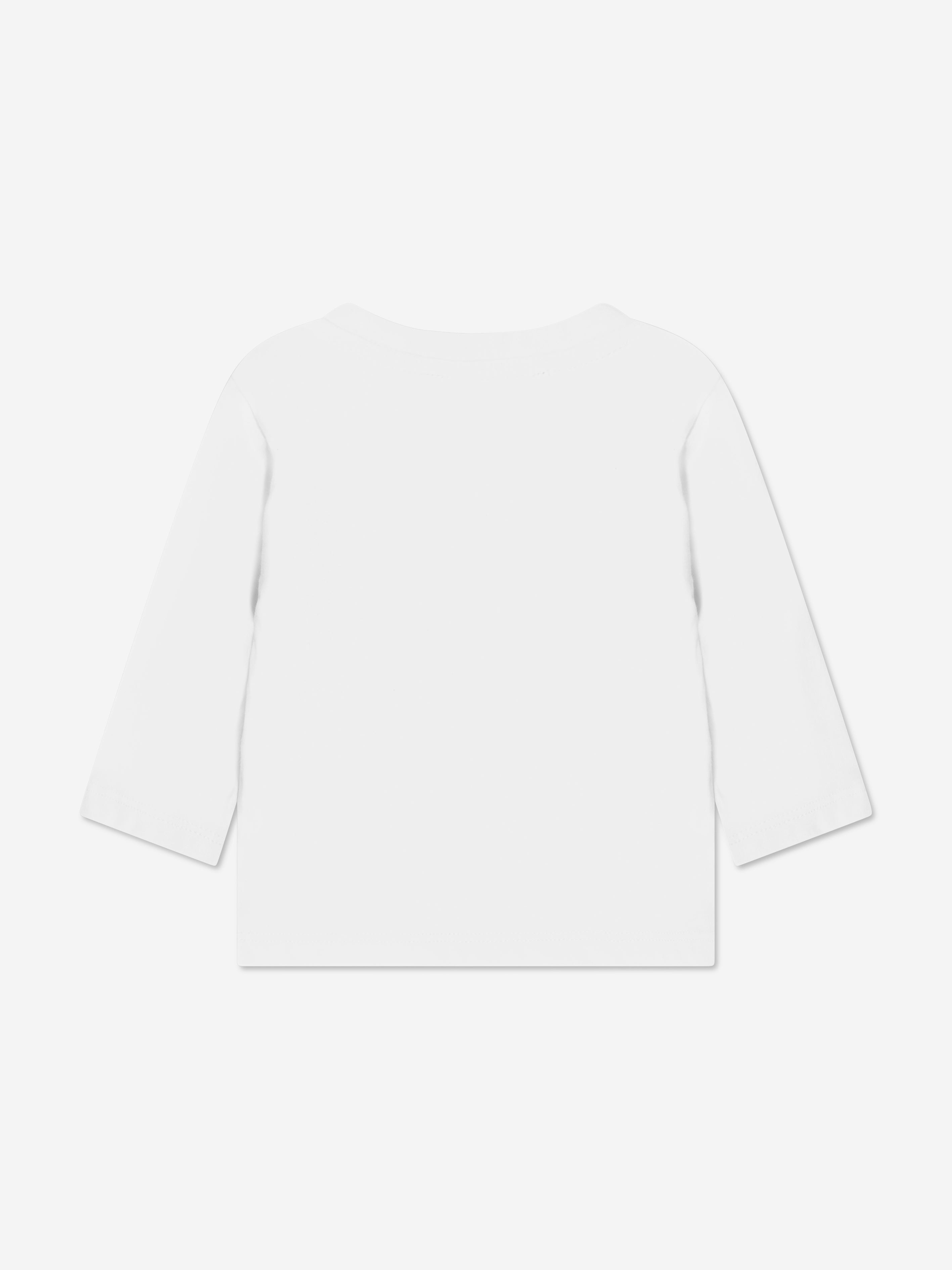 Balmain Baby Girls Long Sleeve Logo T-Shirt in White