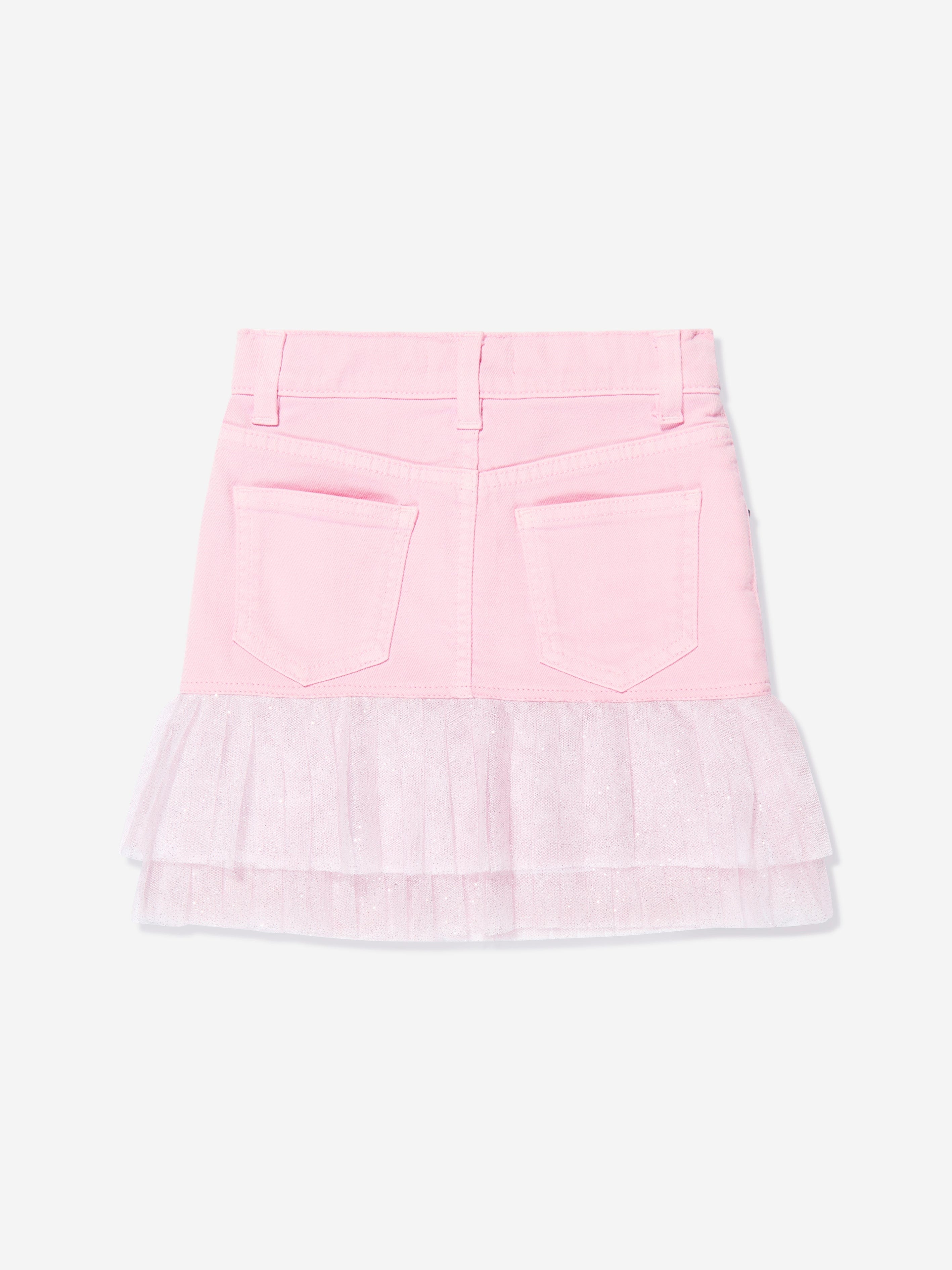 Balmain Girls Pleated Hem Skirt in Pink