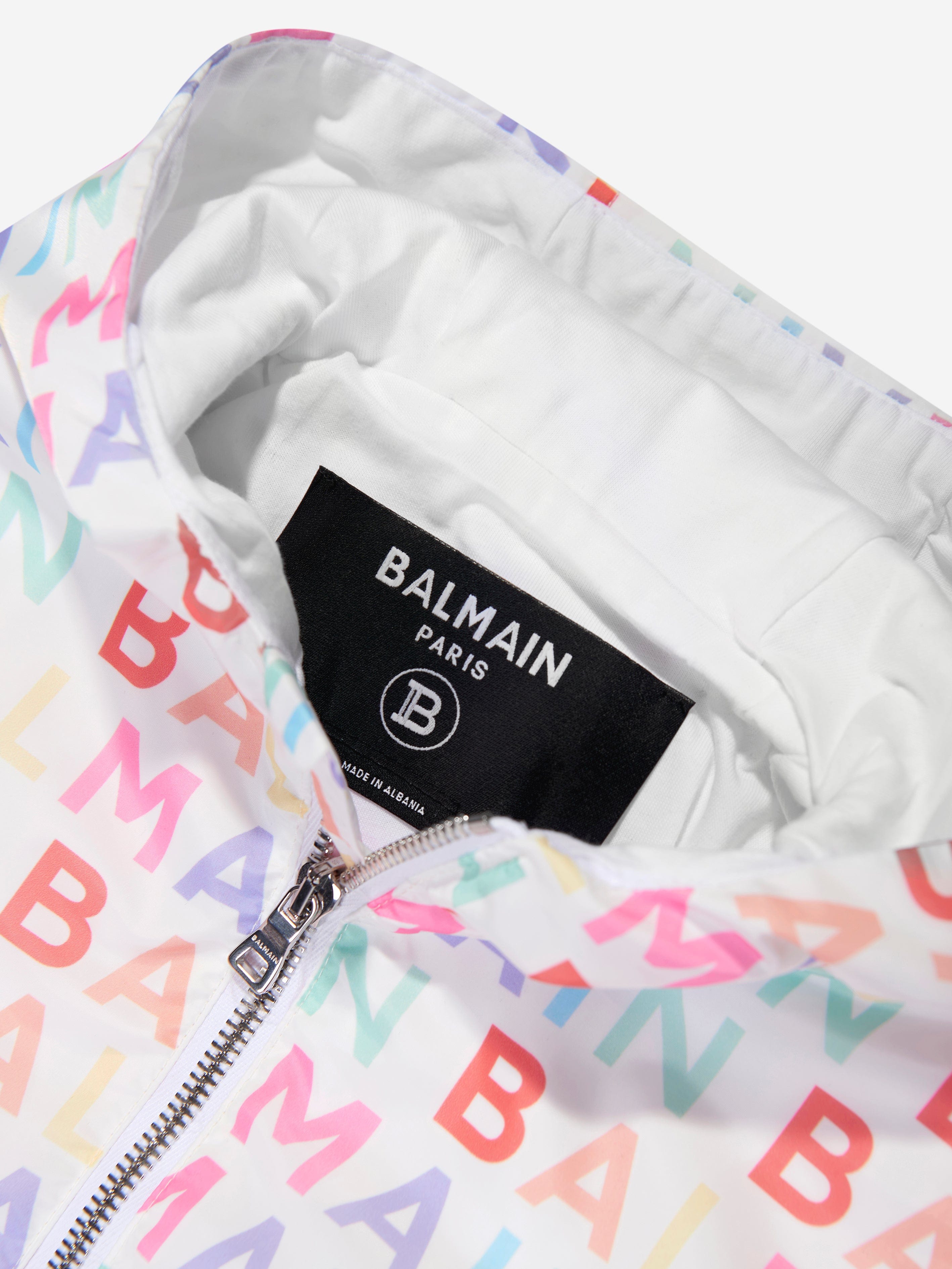 Balmain Kids Logo Print Jacket in Multicolour