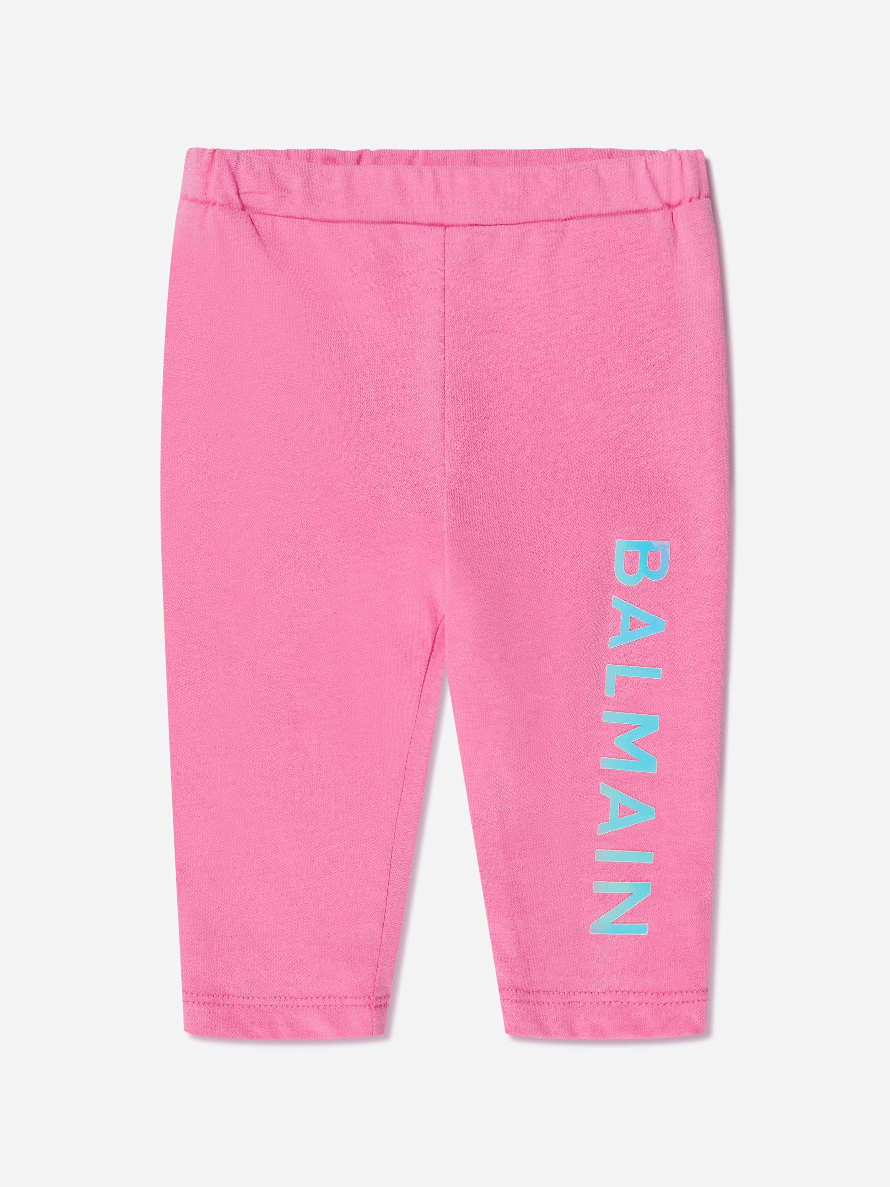 Balmain Baby Girls Logo Leggings in Pink