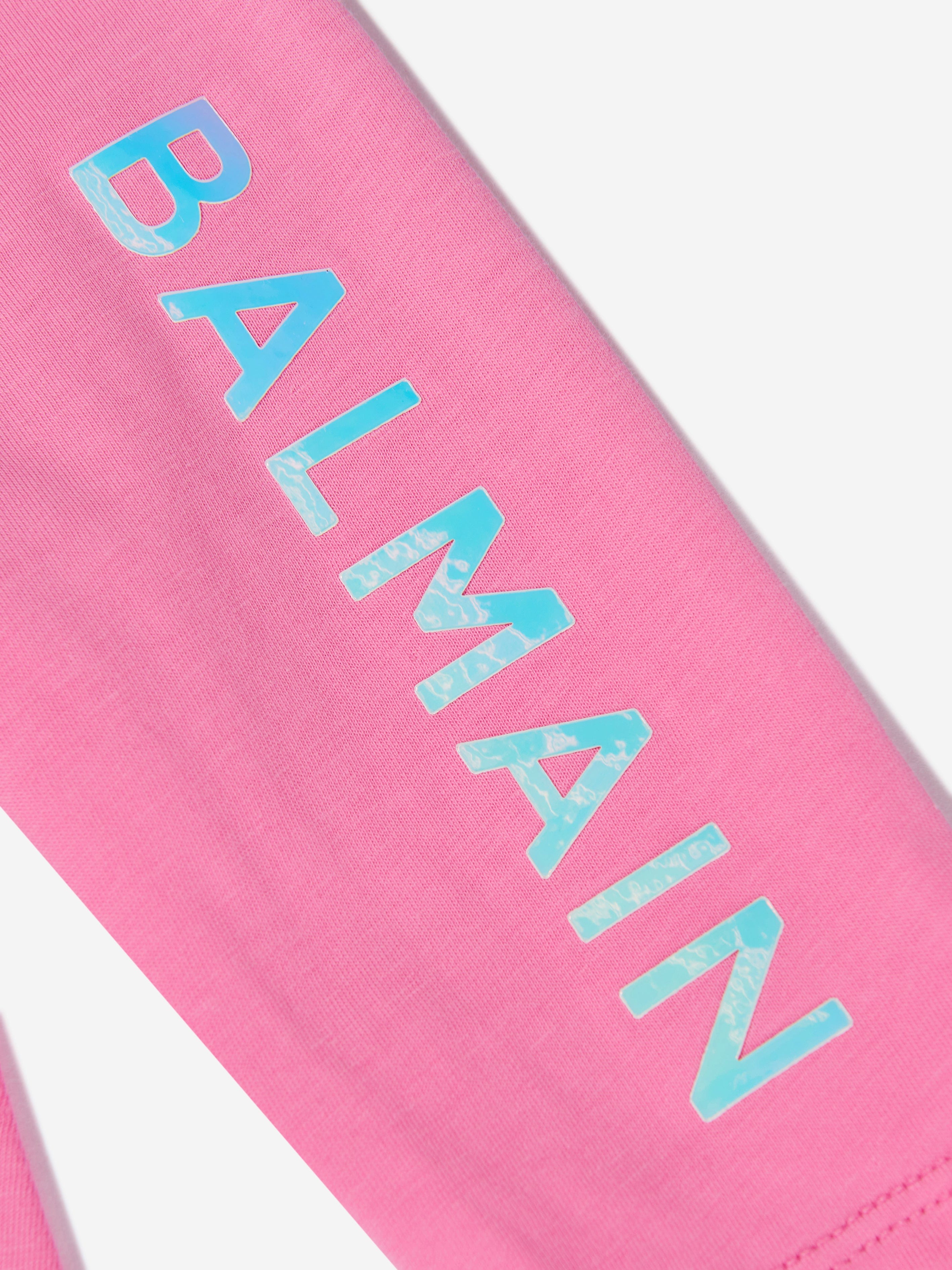 Balmain Baby Girls Logo Leggings in Pink