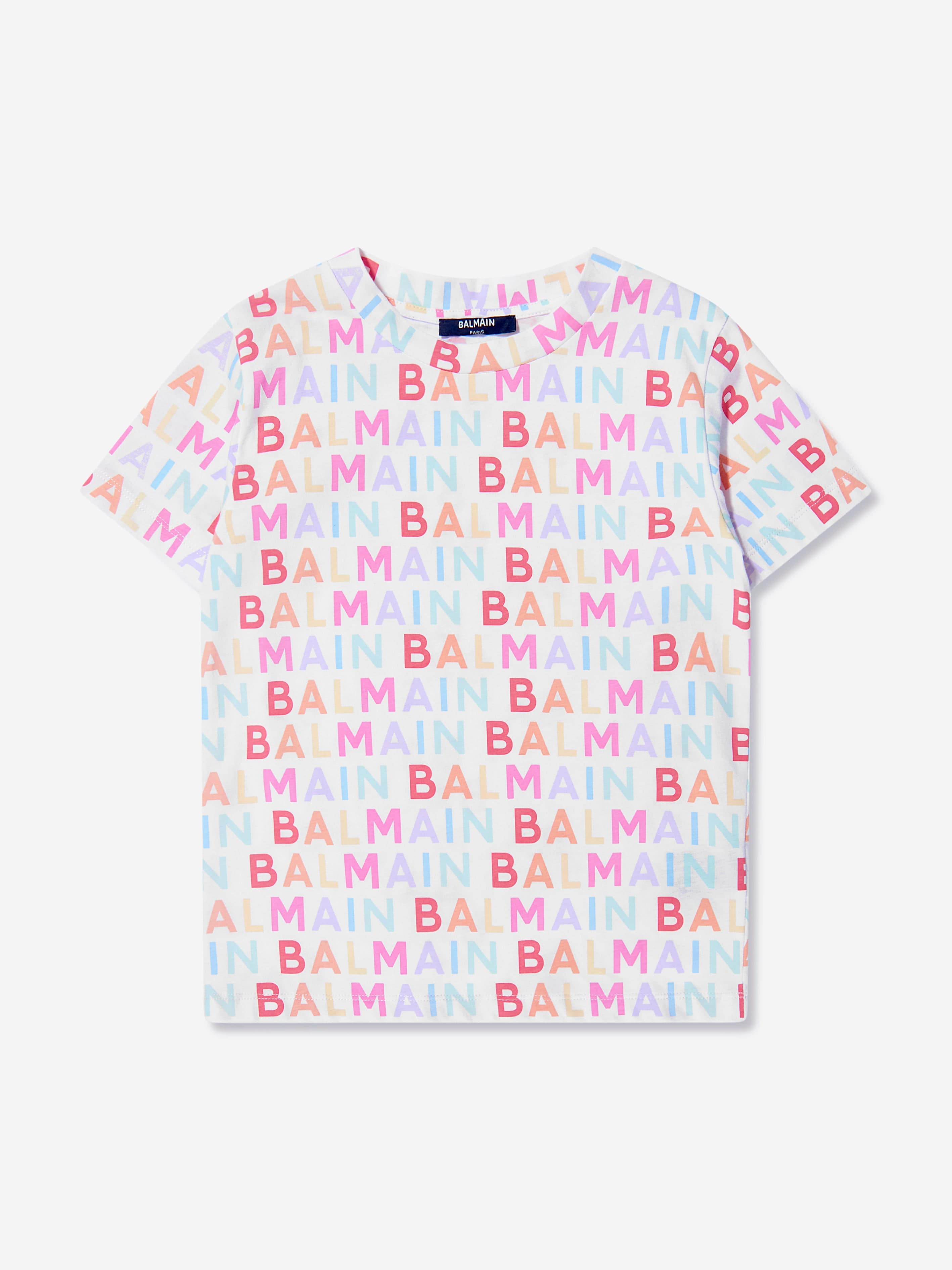 Balmain Kids Logo Print T-Shirt in Multicolour