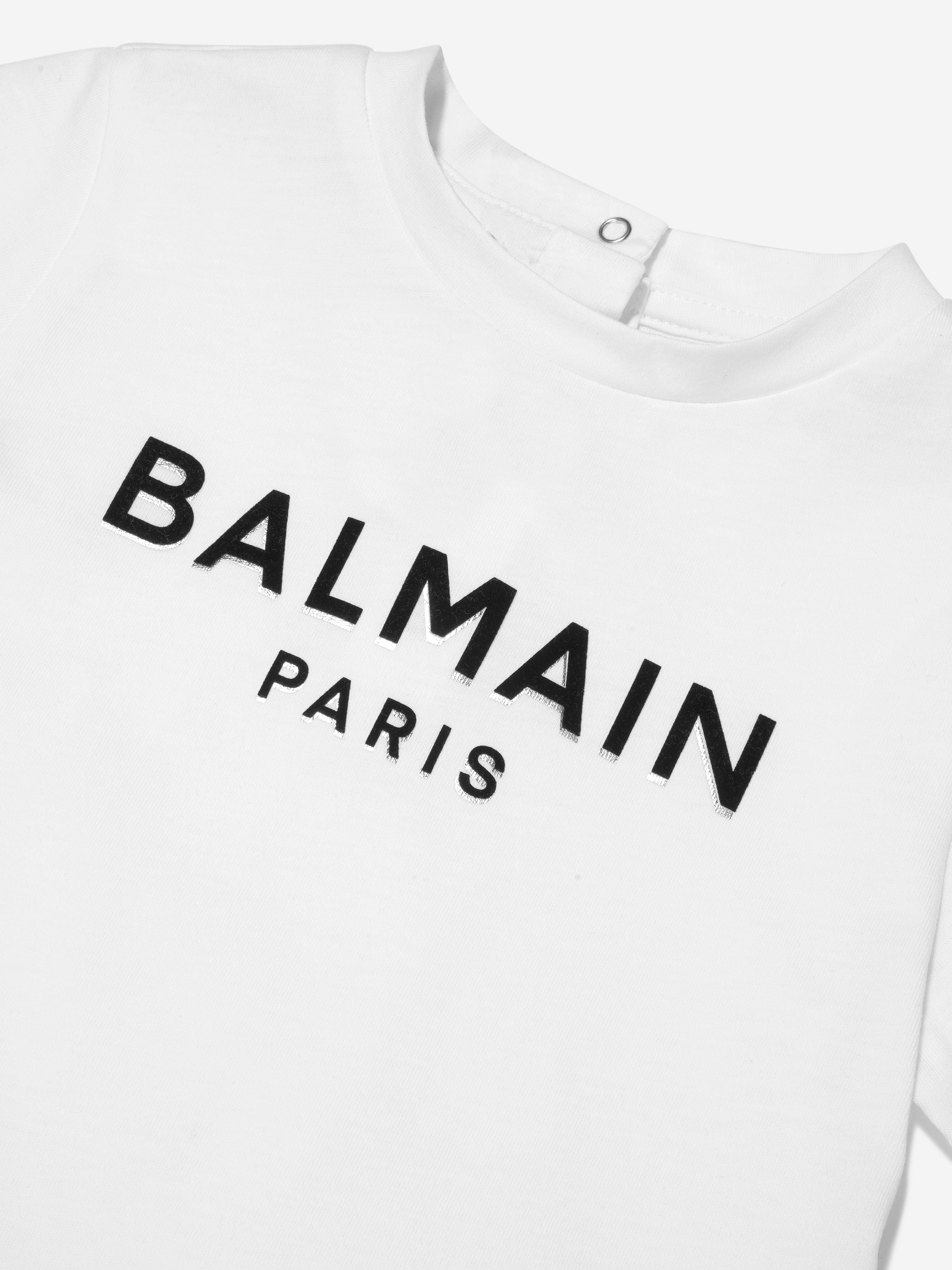 Balmain Baby Boys Logo T-Shirt in White