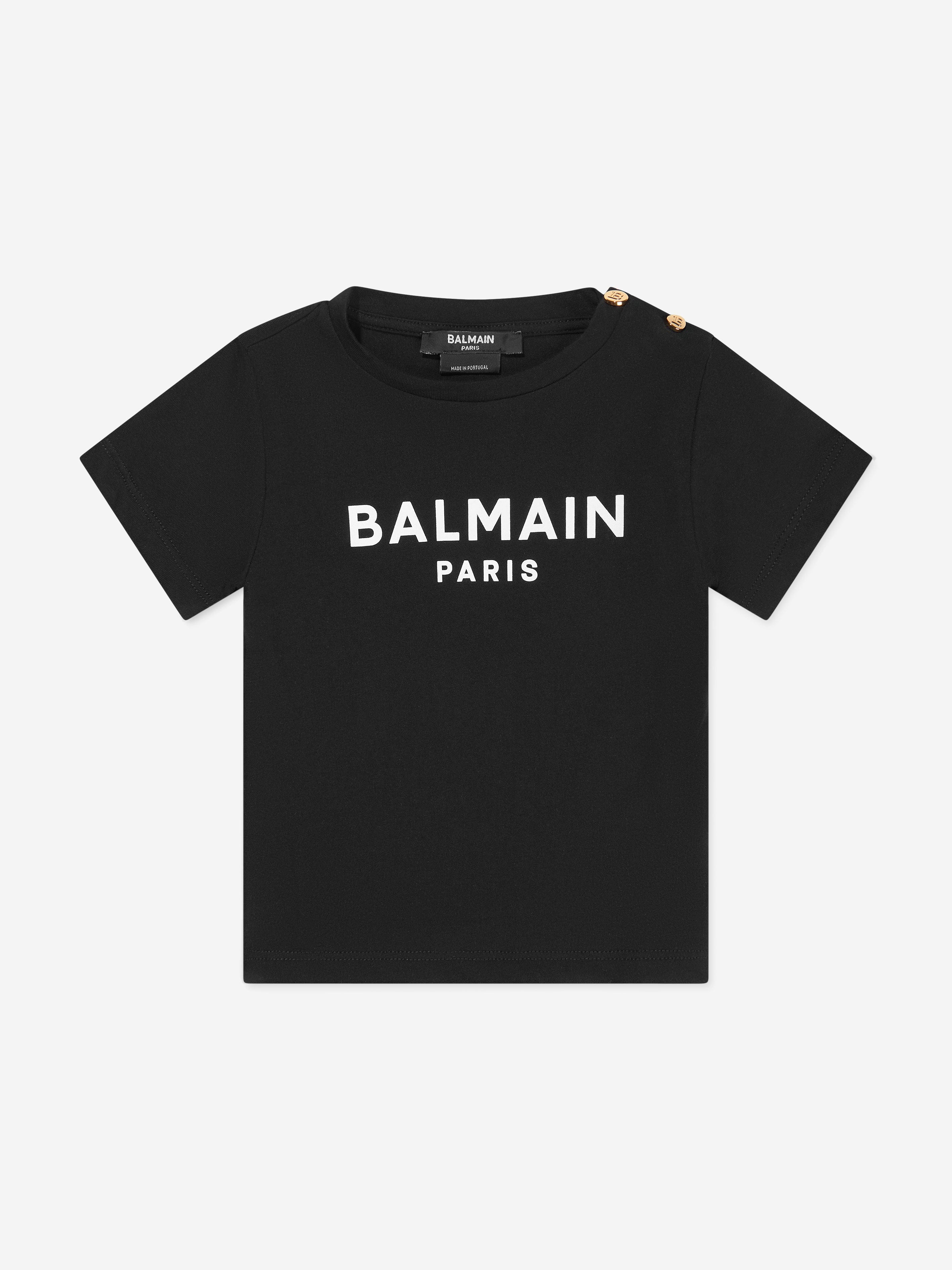 Balmain Baby Boys Logo T-Shirt in Black