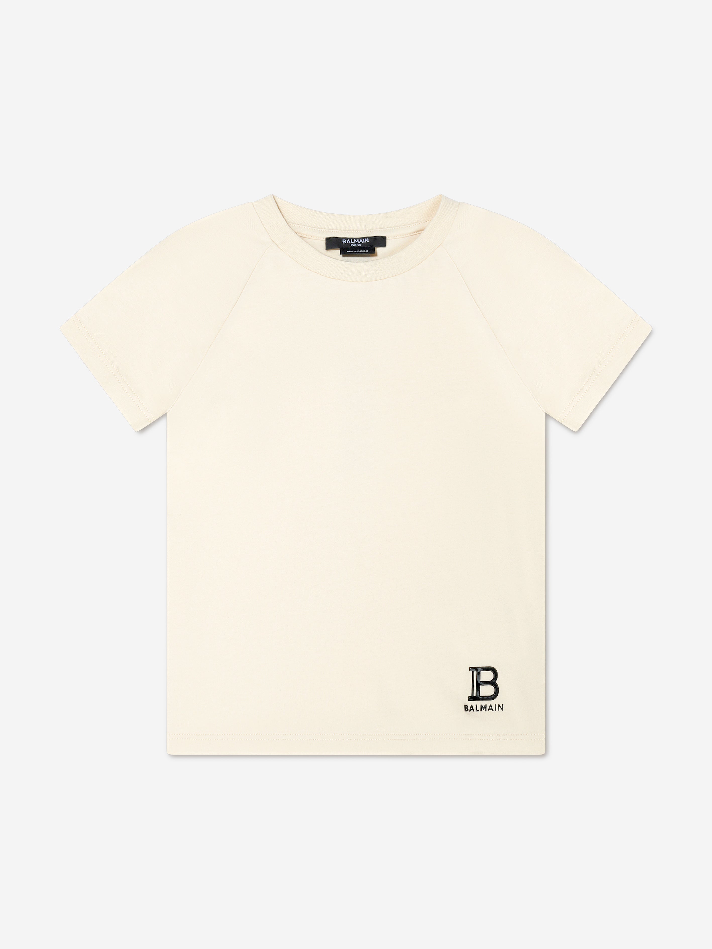 Balmain Boys Logo T-Shirt in Beige