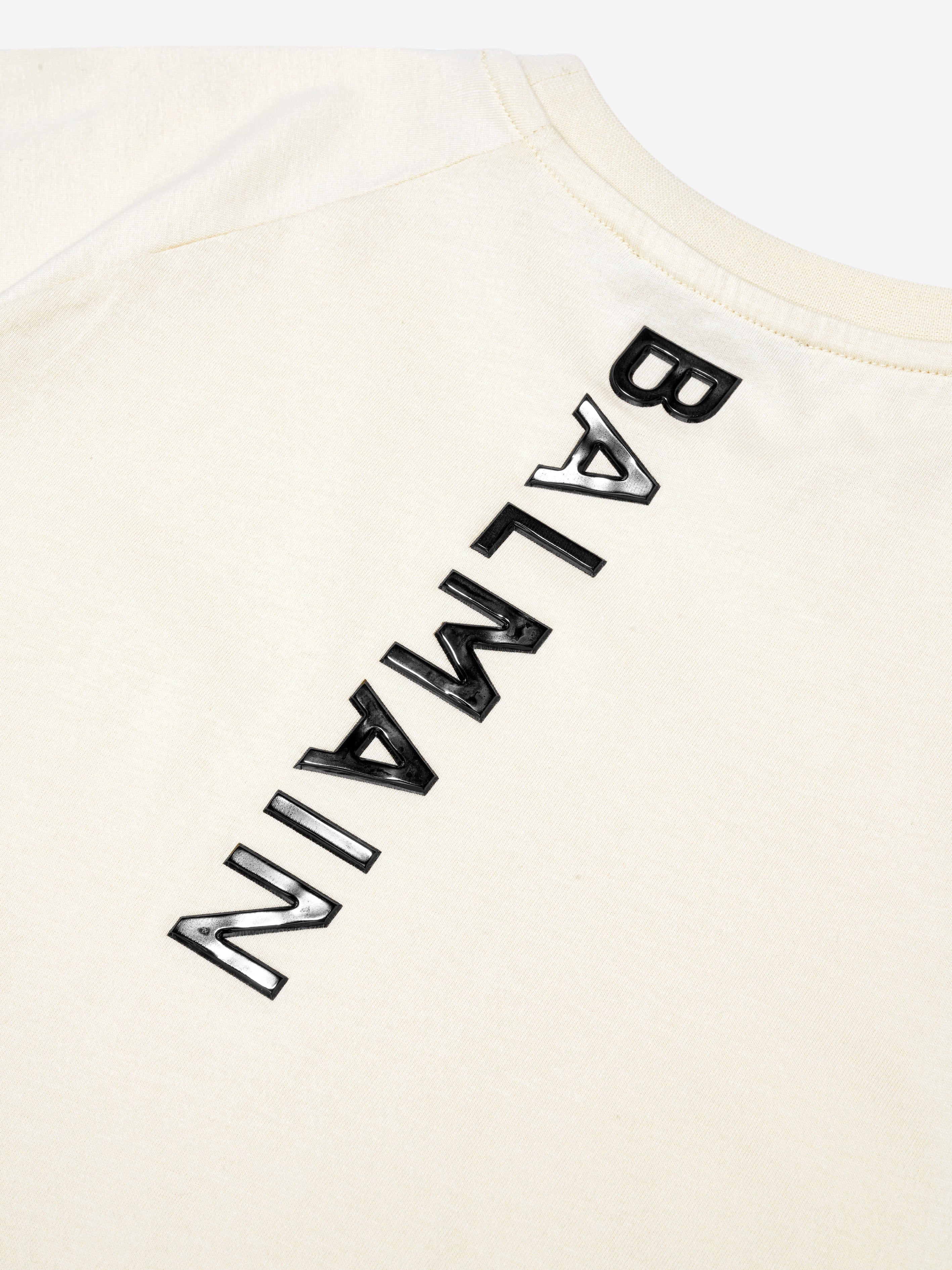 Balmain Boys Logo T-Shirt in Beige