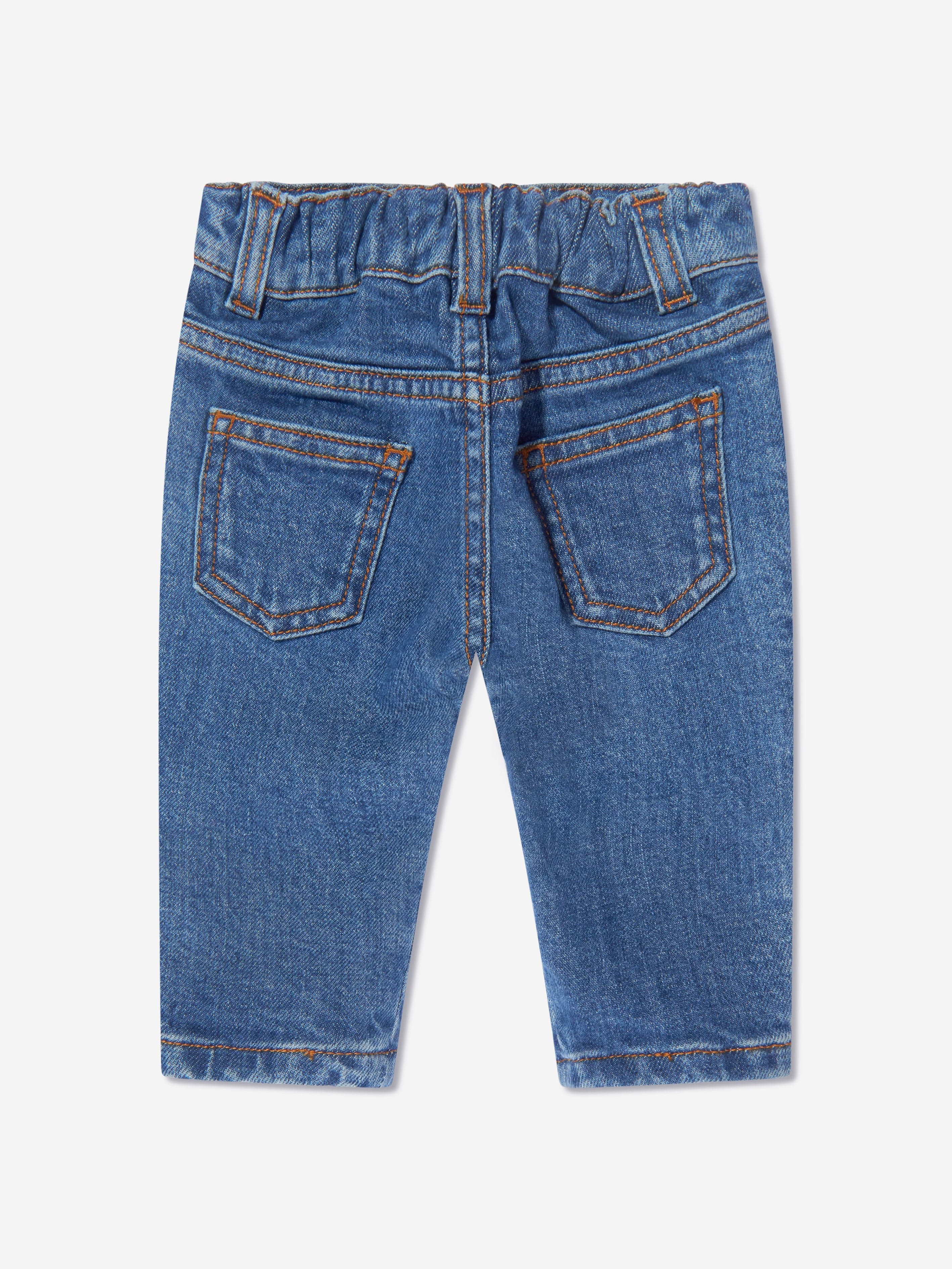 Balmain Baby Boys Logo Jeans in Blue