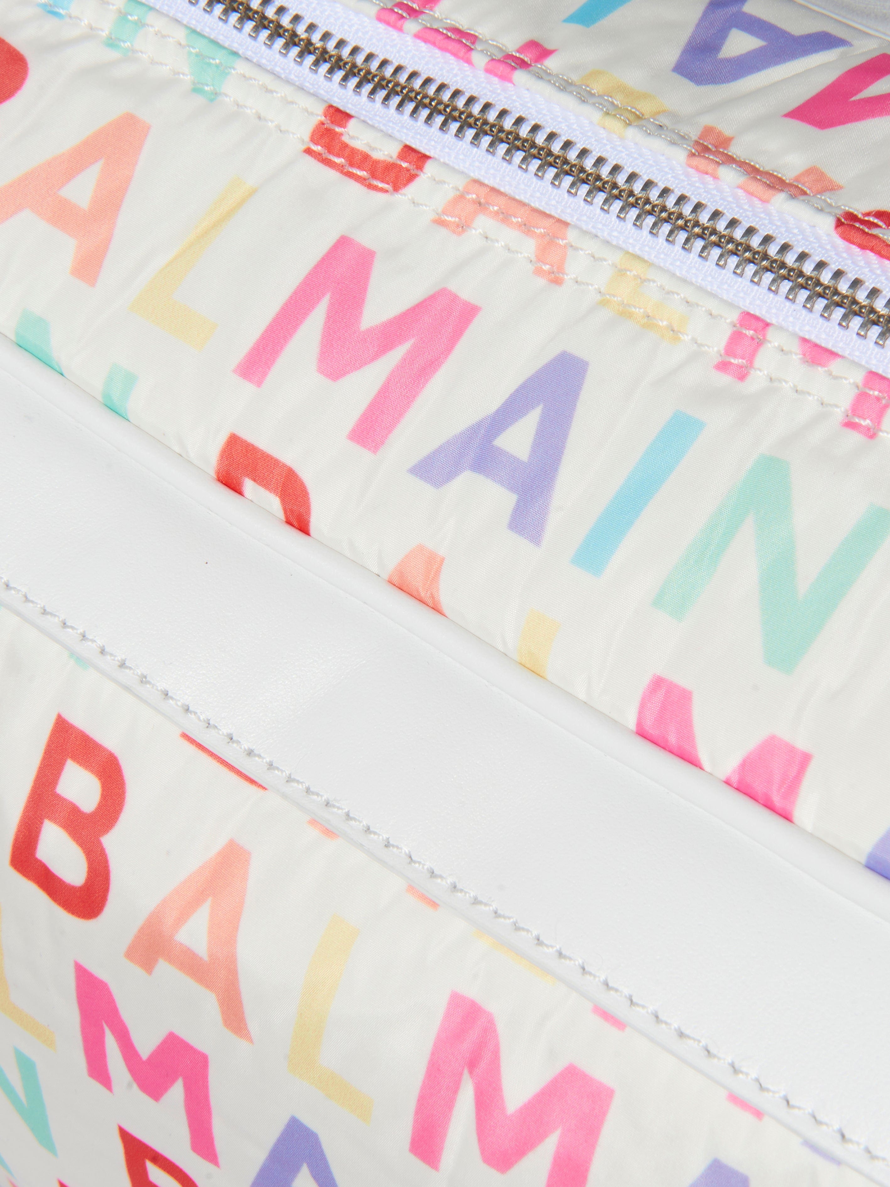 Balmain Baby Logo Print Changing Bag in Multicolour