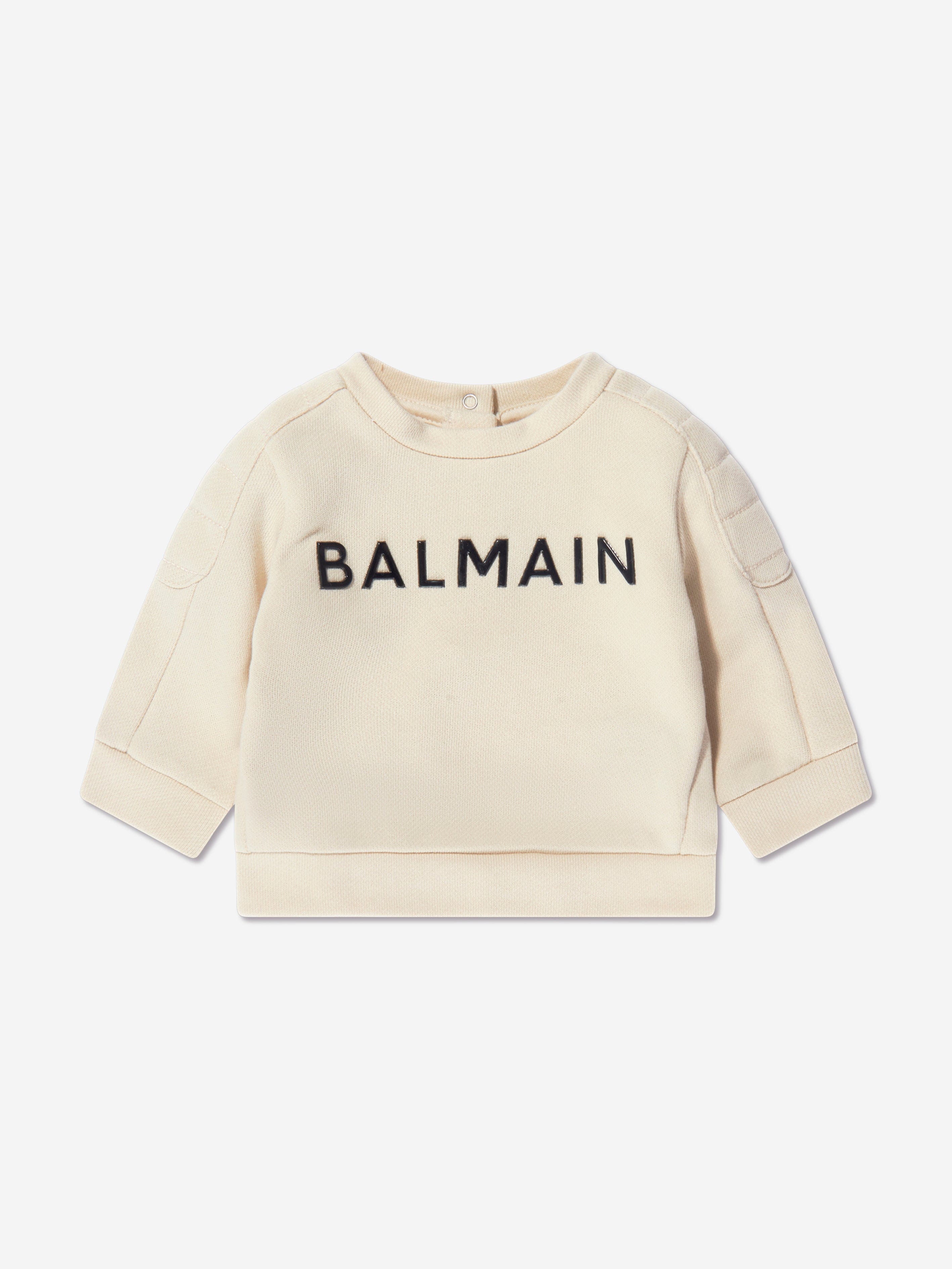 Balmain Baby Boys Logo Sweatshirt in Beige