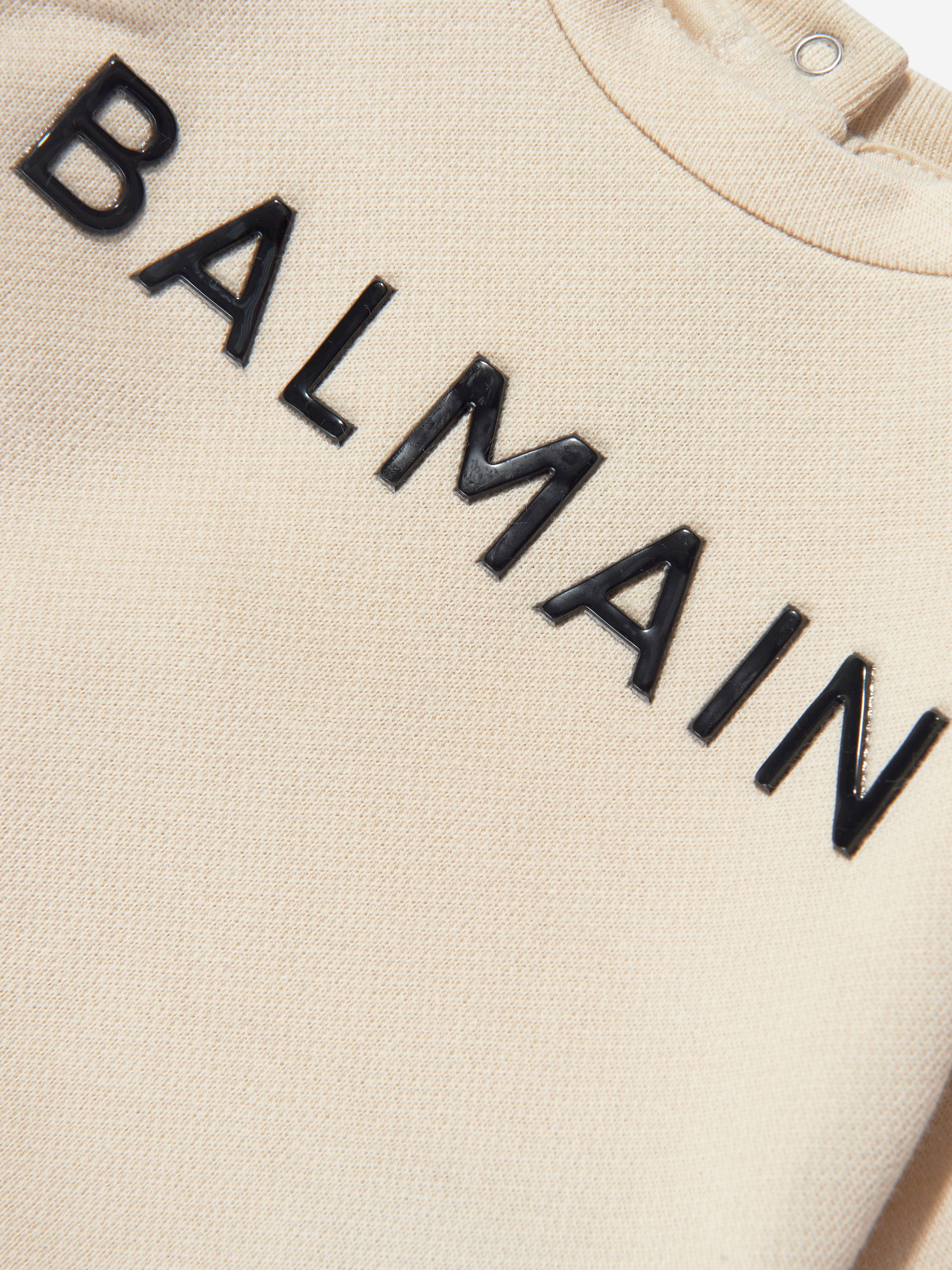 Balmain Baby Boys Logo Sweatshirt in Beige