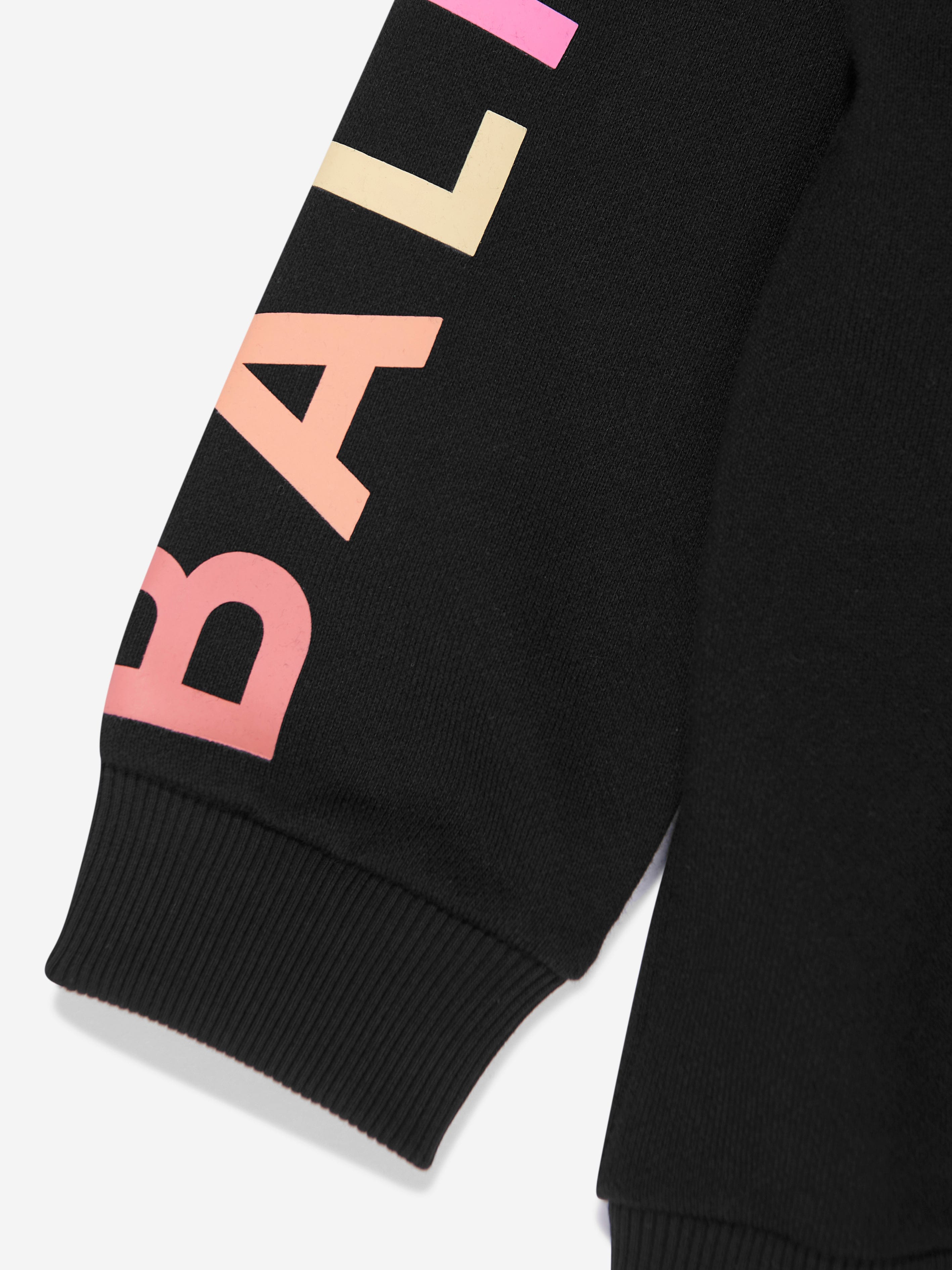 Balmain Kids Logo Sleeve Sweatshirt in Black