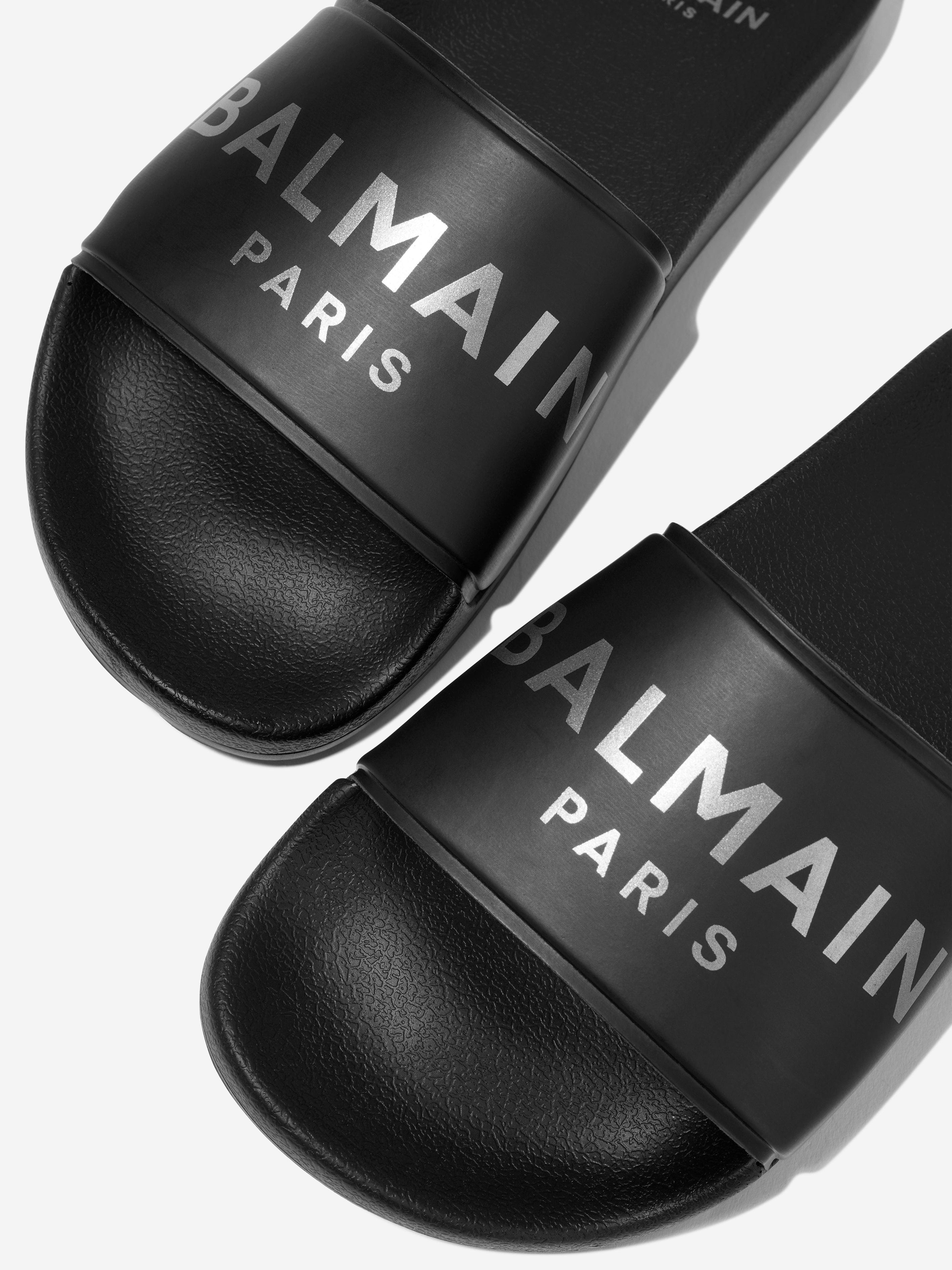 Balmain Kids Logo Sliders in Black