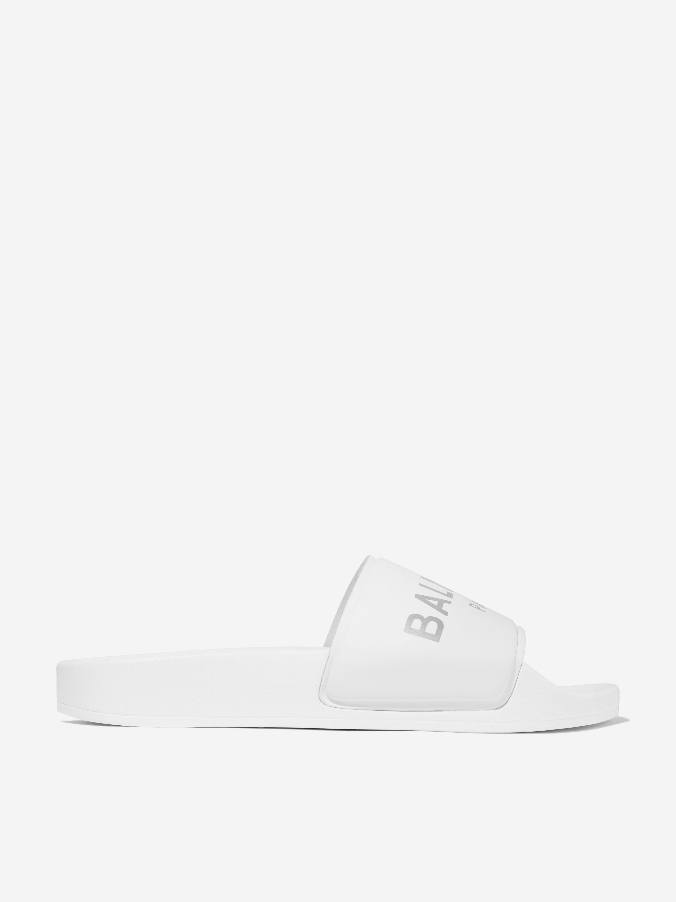 Balmain Kids Logo Sliders in White