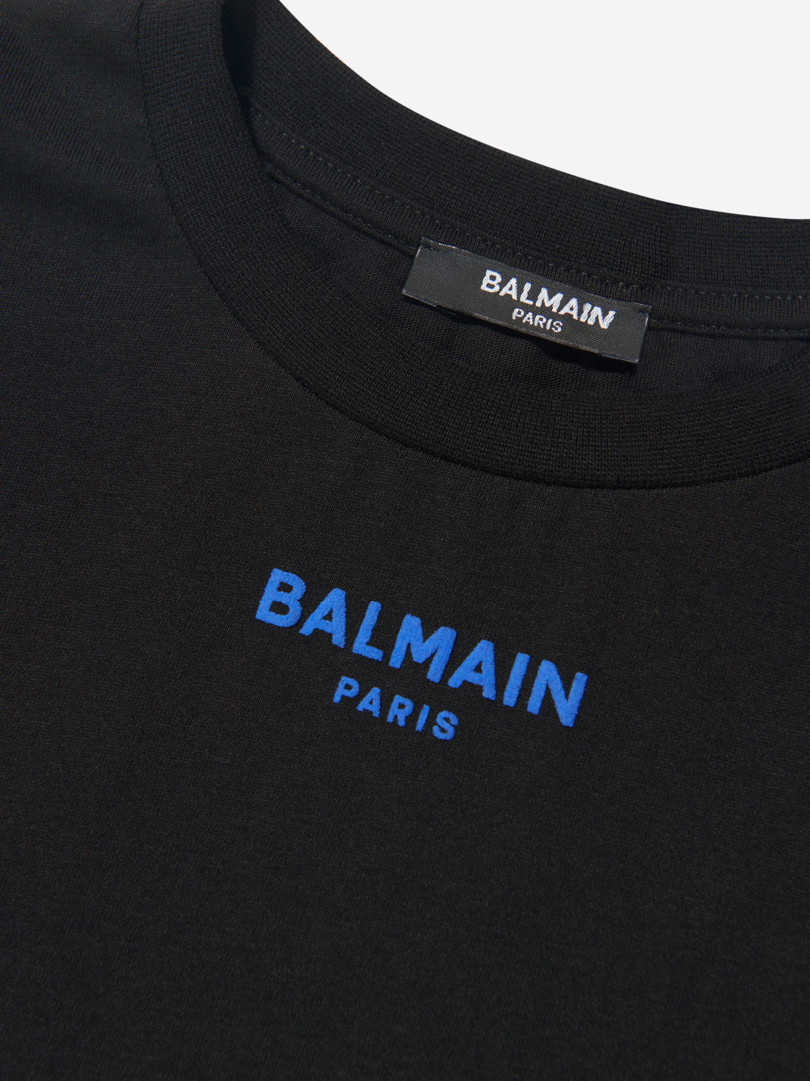 Balmain Boys Logo Print T-Shirt