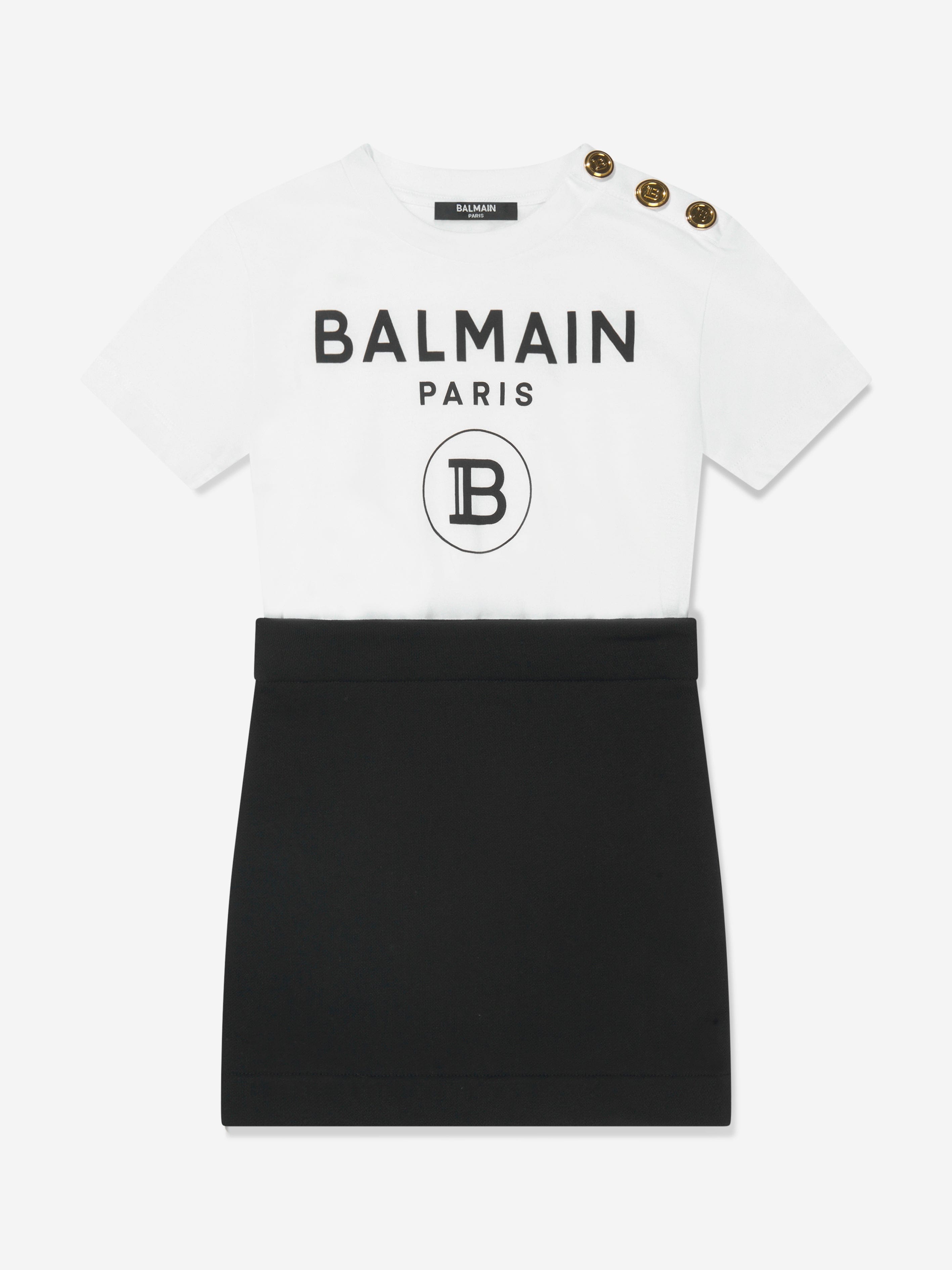 Balmain Girls Logo Print Dress