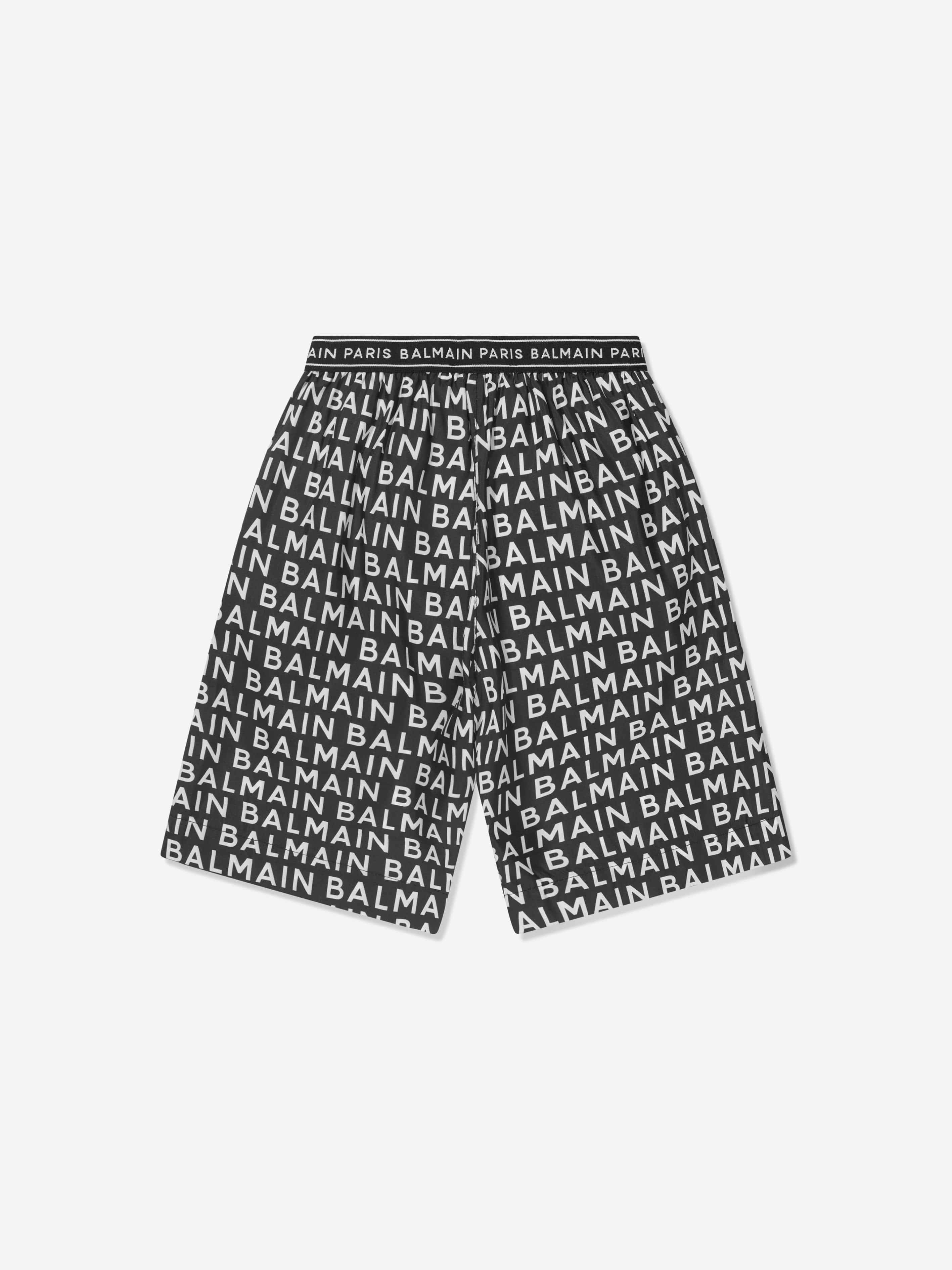 Balmain Boys Logo Print Swim Shorts