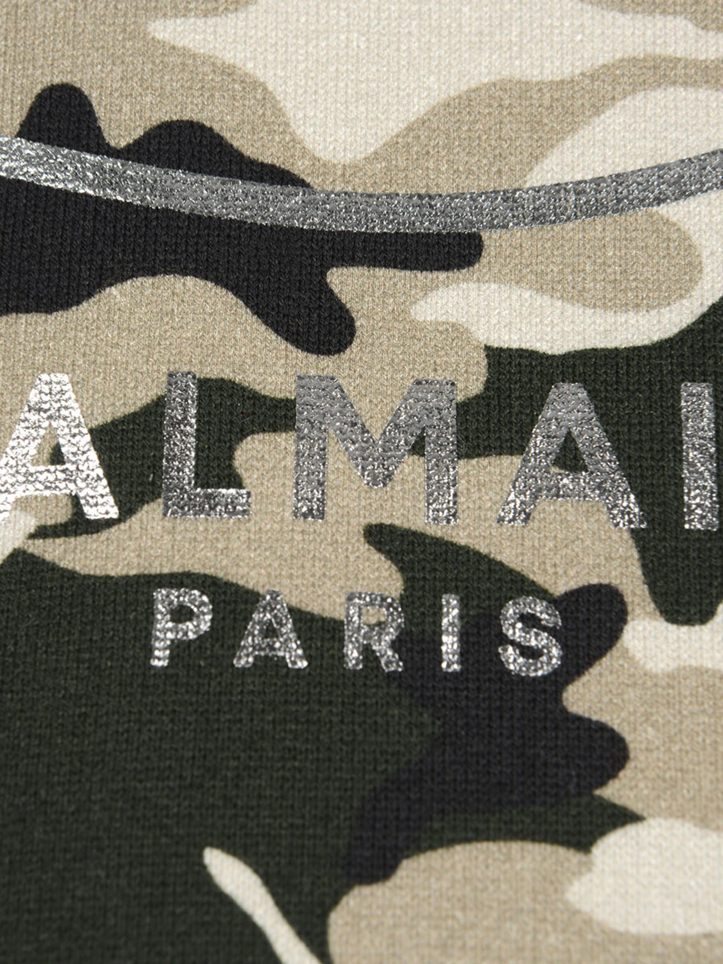 Balmain Boys Sweater - Camouflage Cotton Logo Sweater