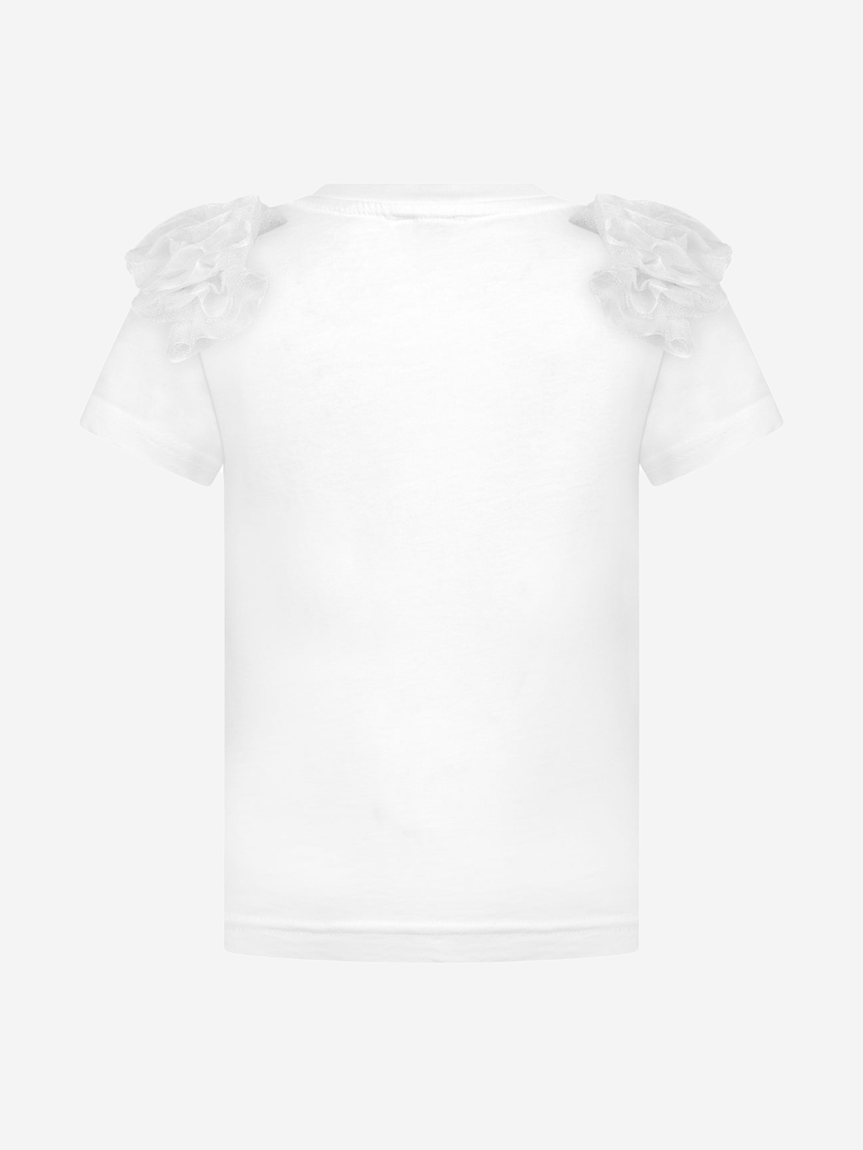 Balmain Girls T-Shirt - Cotton RuffTrim T-Shirt