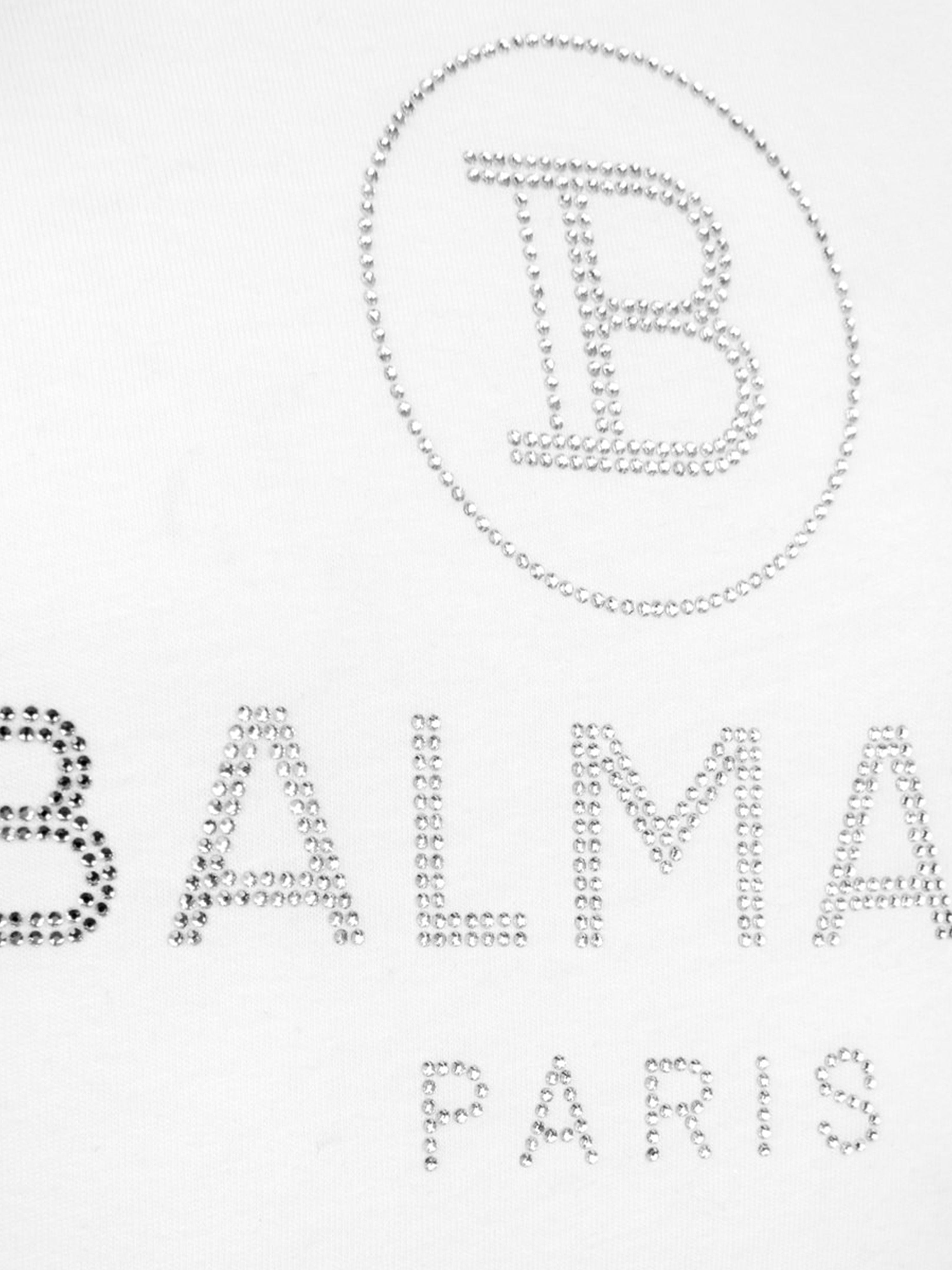 Balmain Girls T-Shirt - Cotton RuffTrim T-Shirt