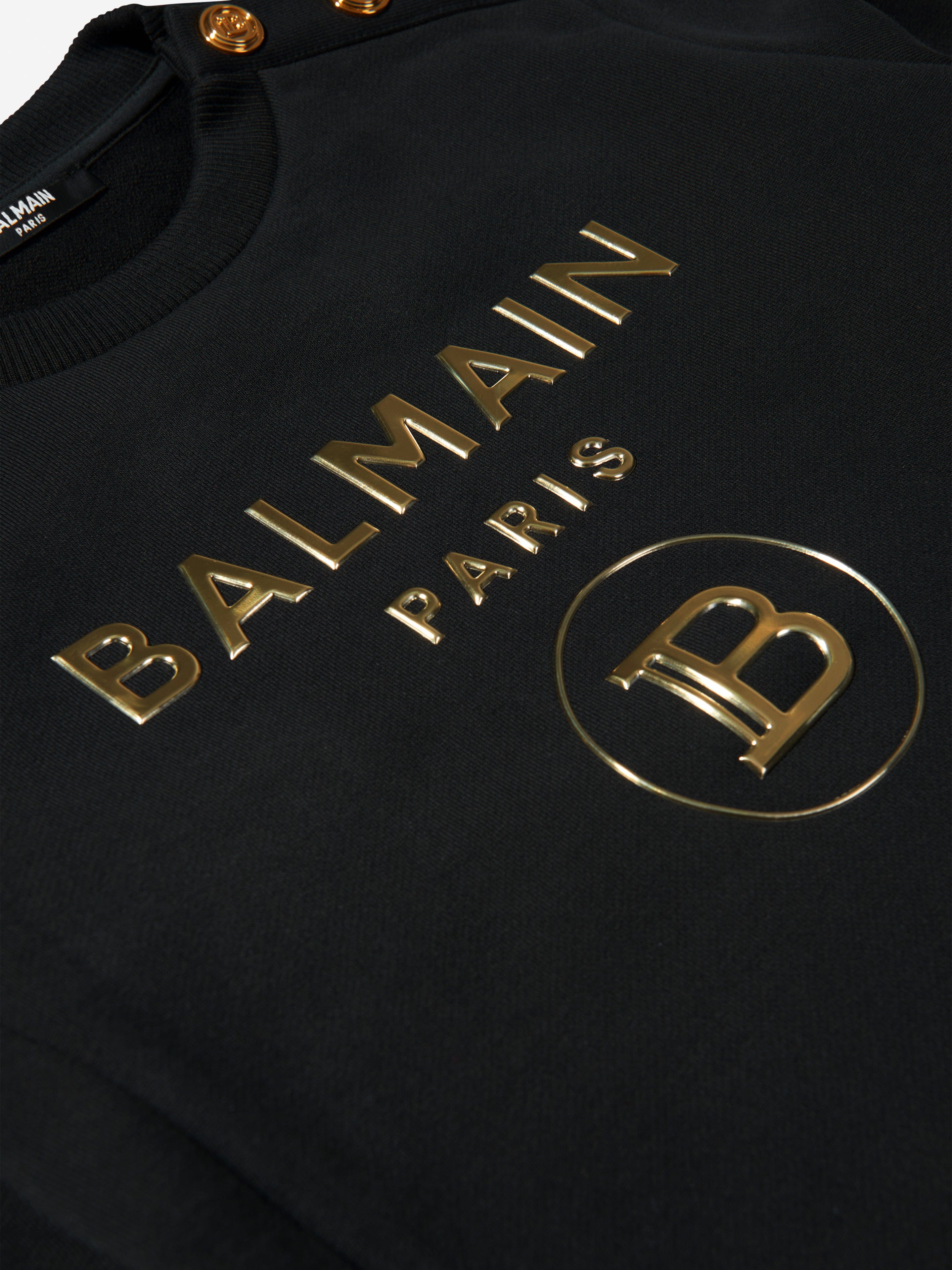 Balmain Girls Cotton Branded Dress