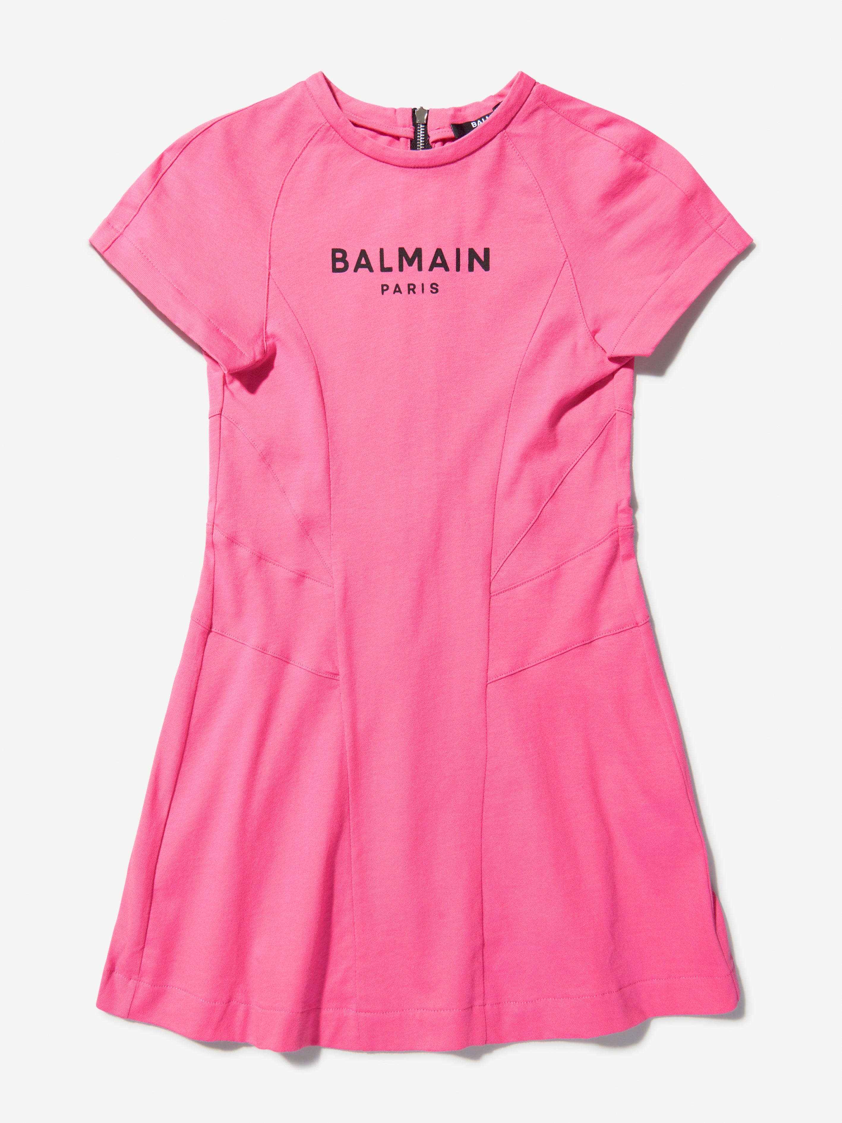 Balmain Girls Cotton Logo Dress