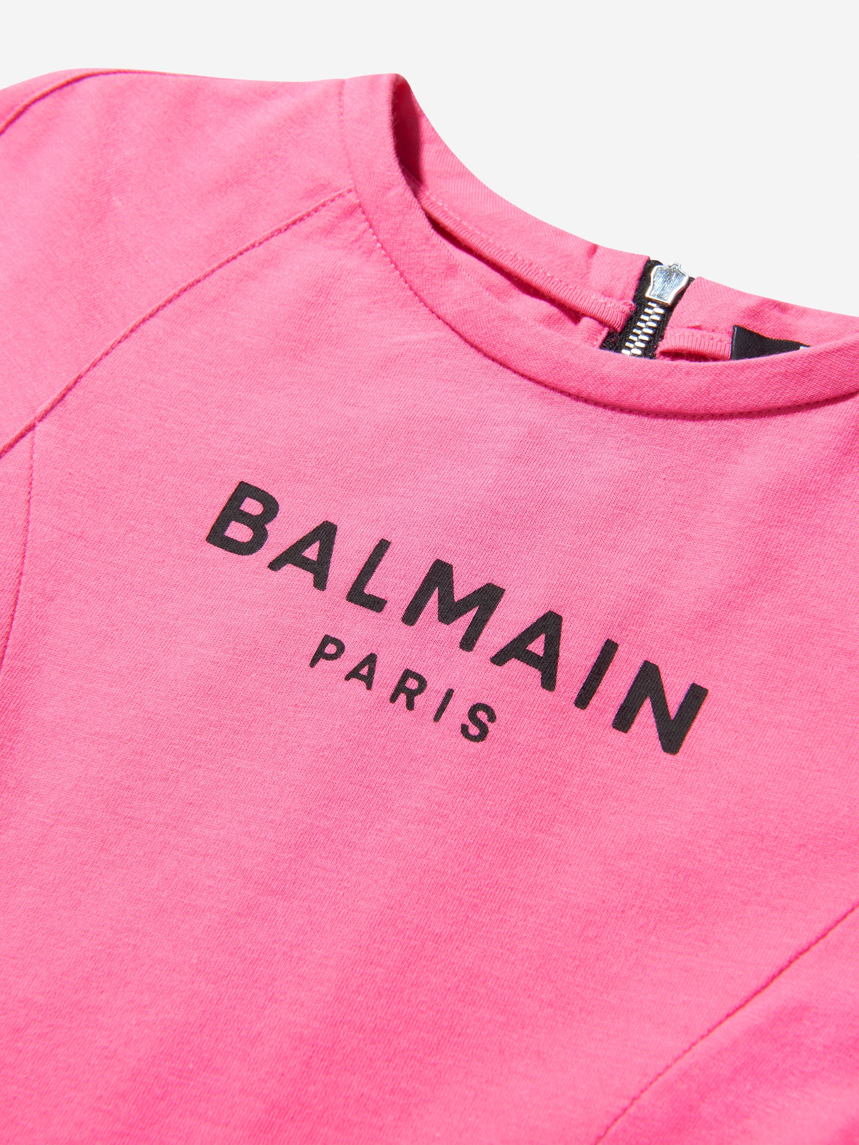 Balmain Girls Cotton Logo Dress