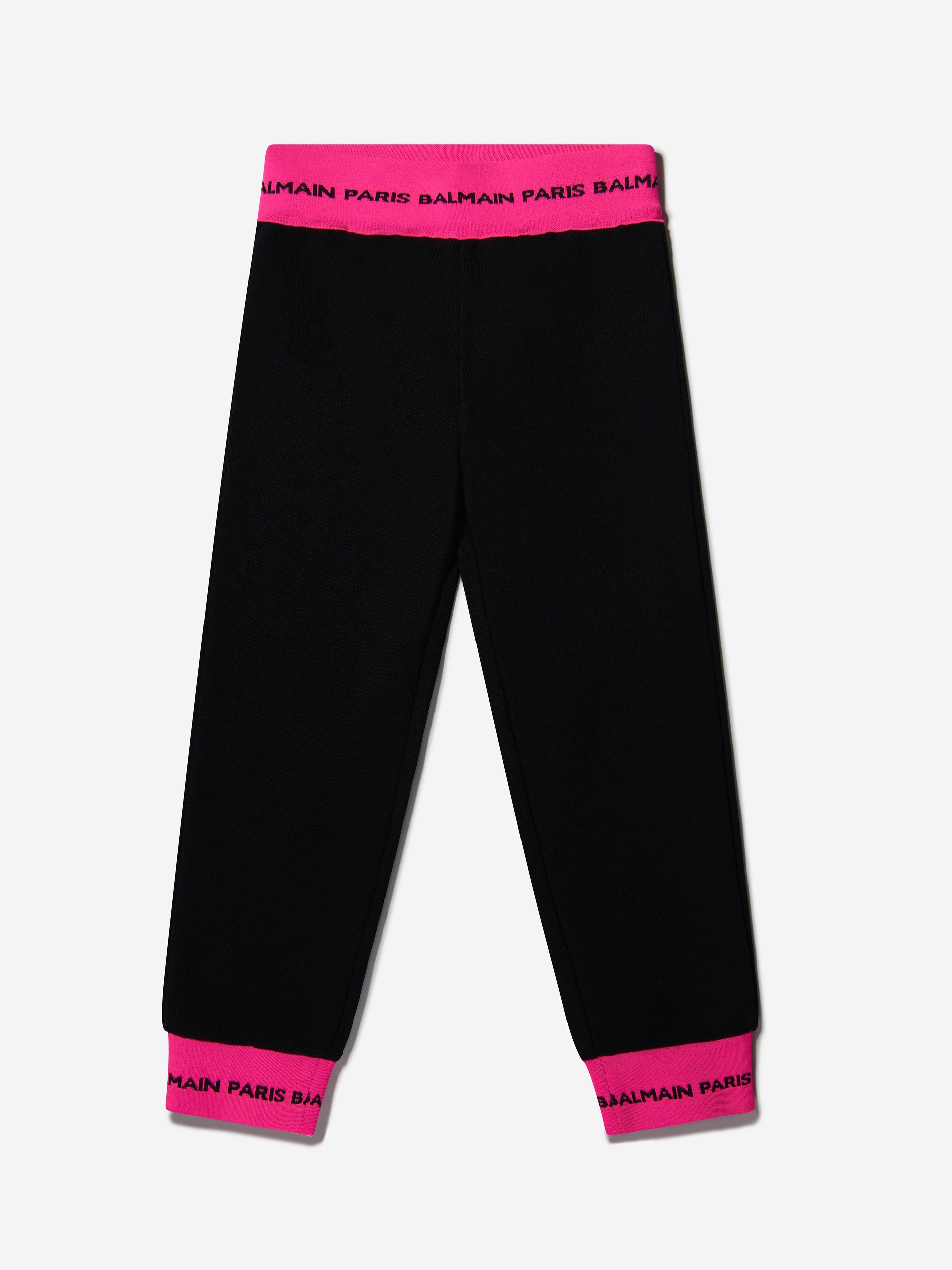 Balmain Girls Cotton Branded Joggers