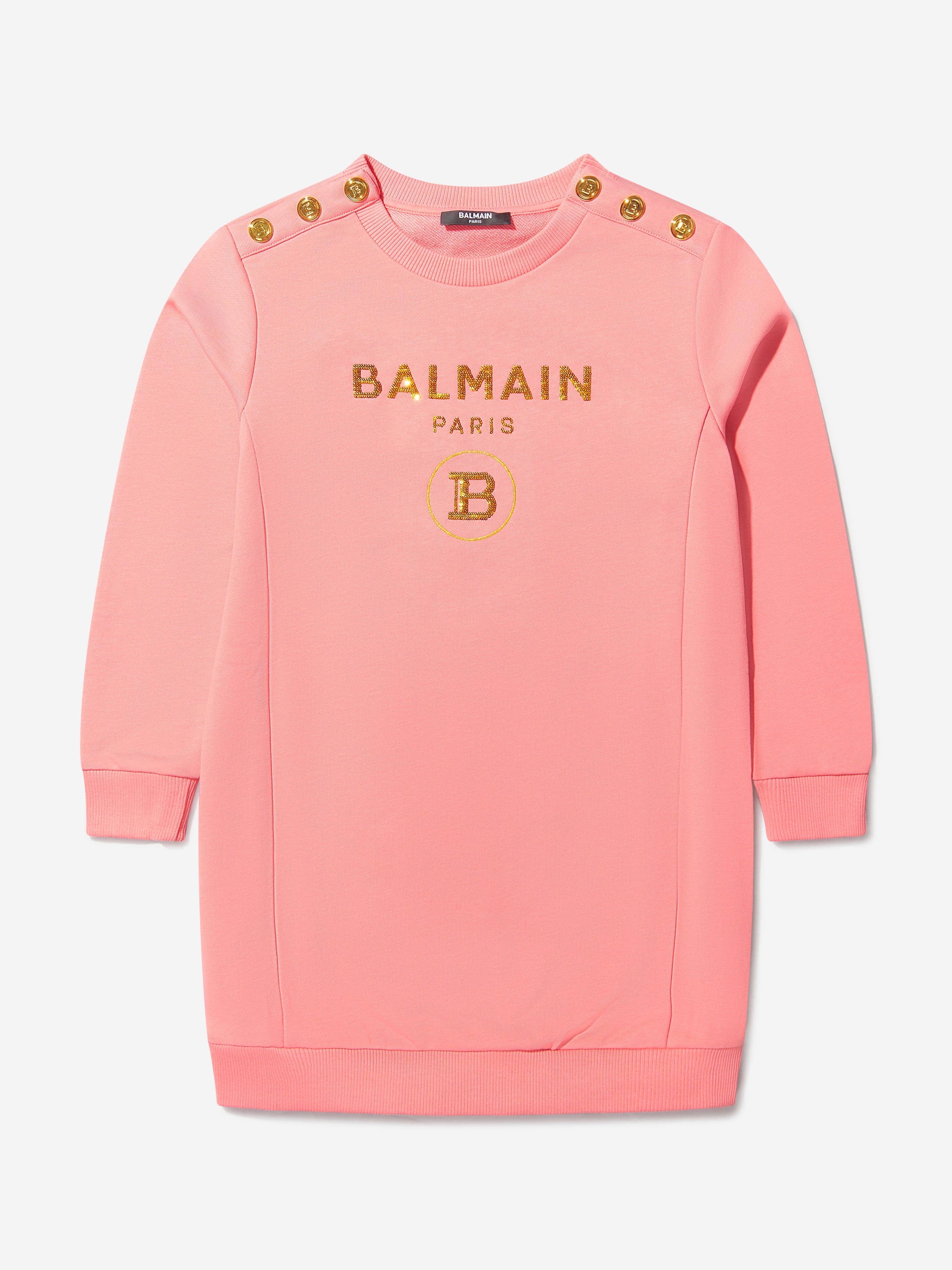 Balmain Girls Cotton Branded Dress