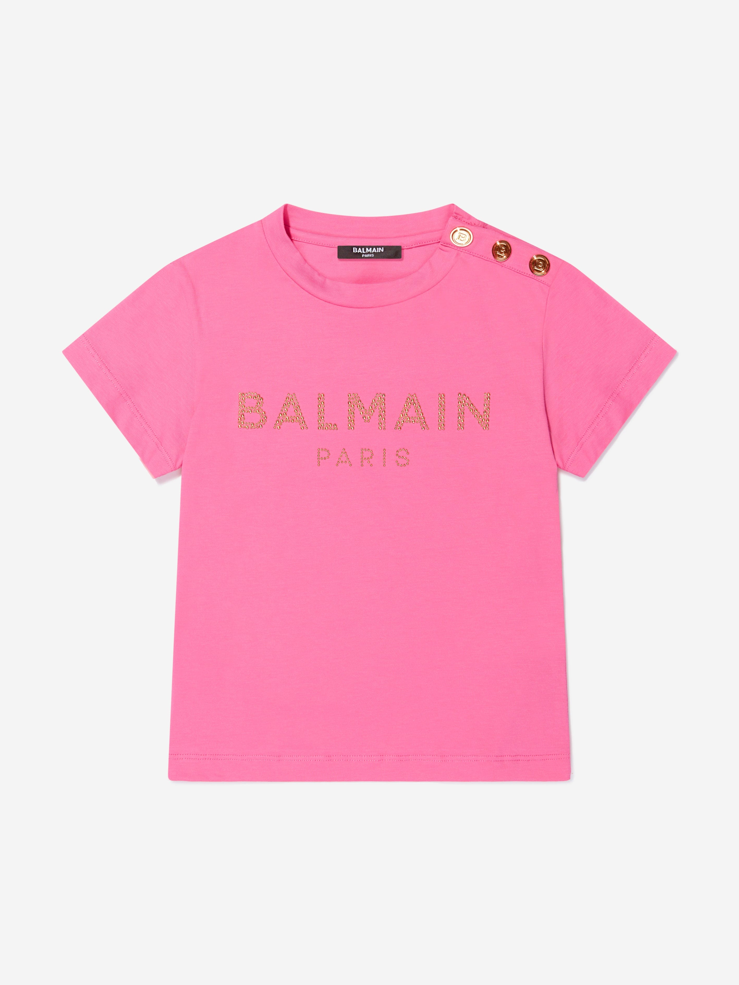 Balmain Girls Cotton Branded T-Shirt