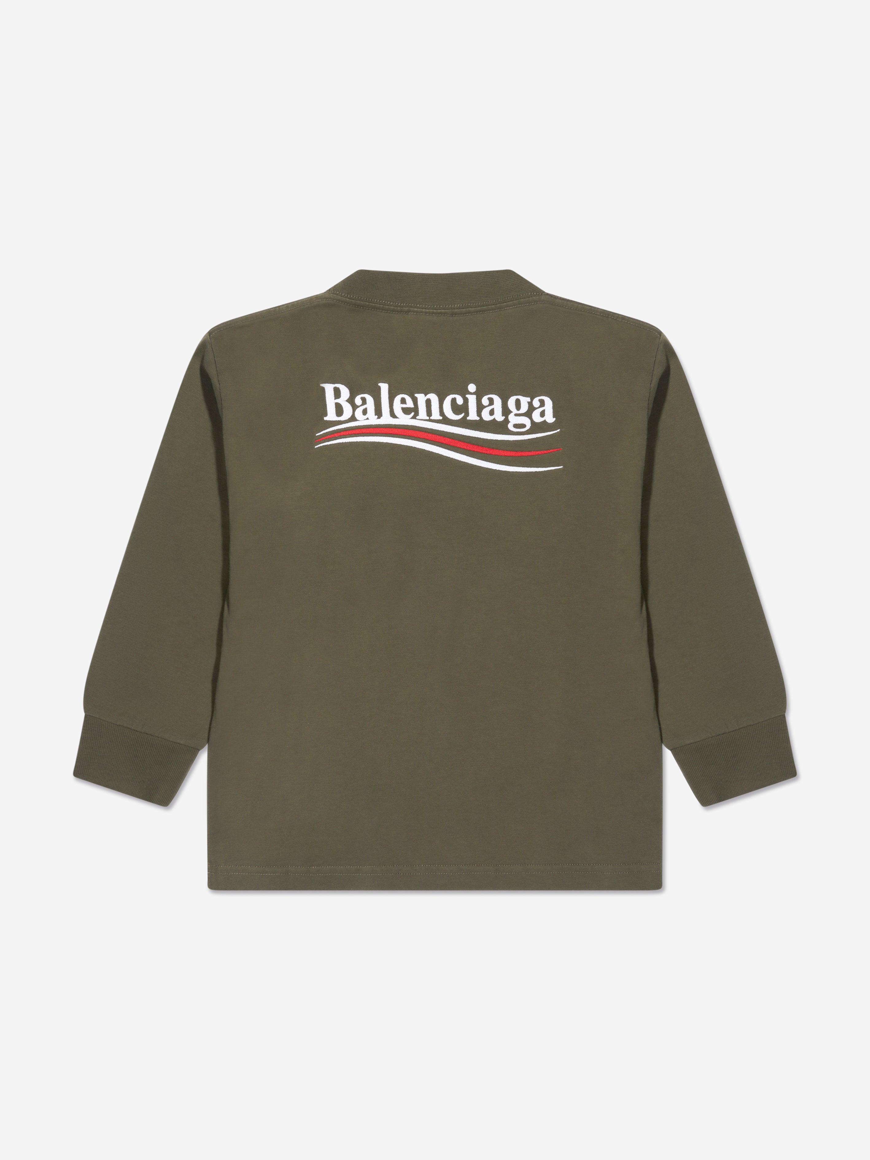 Balenciaga Kids Long Sleeve Logo T-Shirt