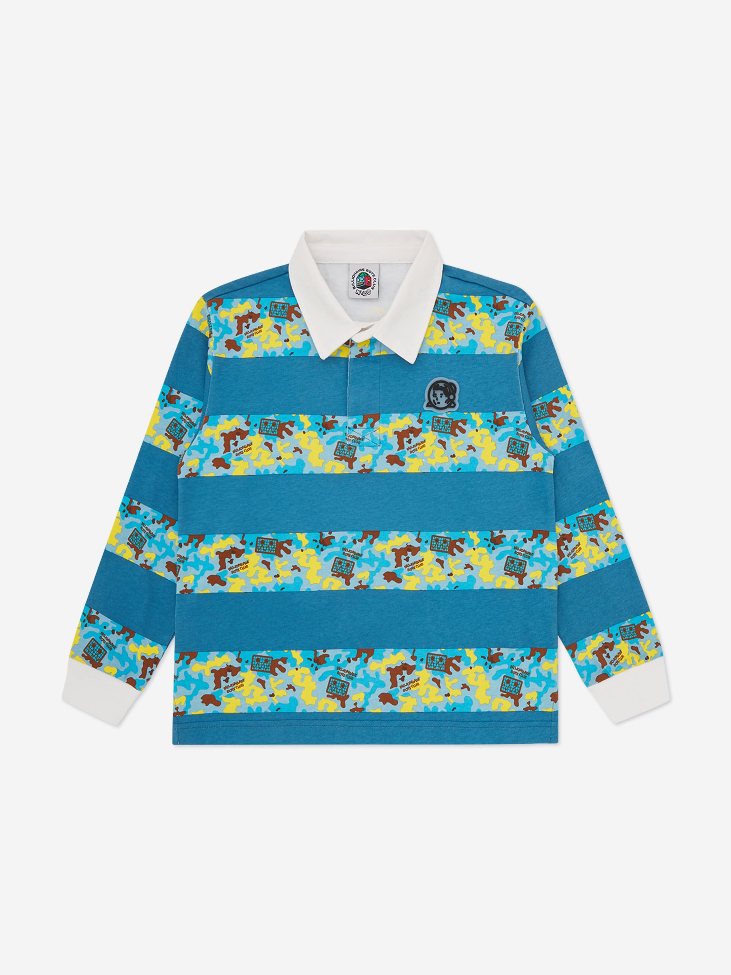 Billionaire Boys Club Boys Robot Camo Rugby Top in Blue