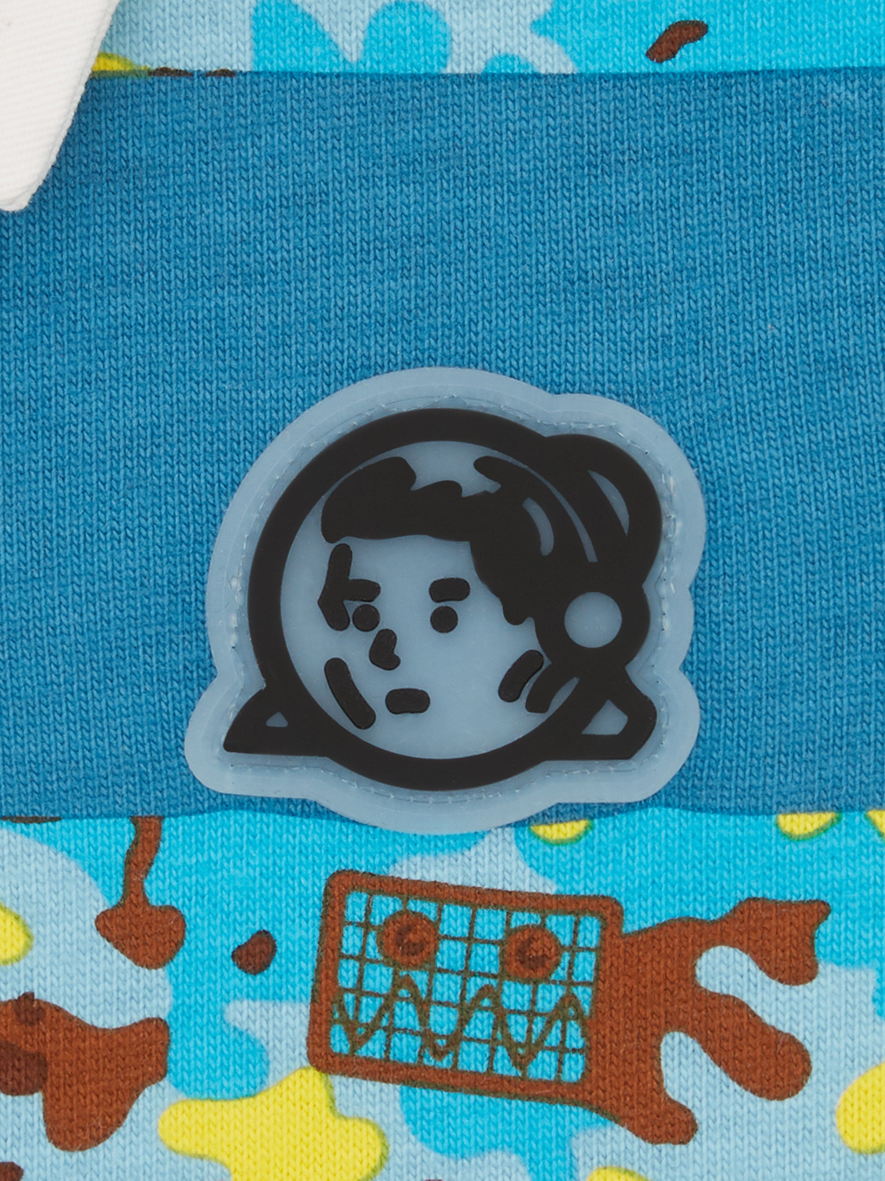 Billionaire Boys Club Boys Robot Camo Rugby Top in Blue