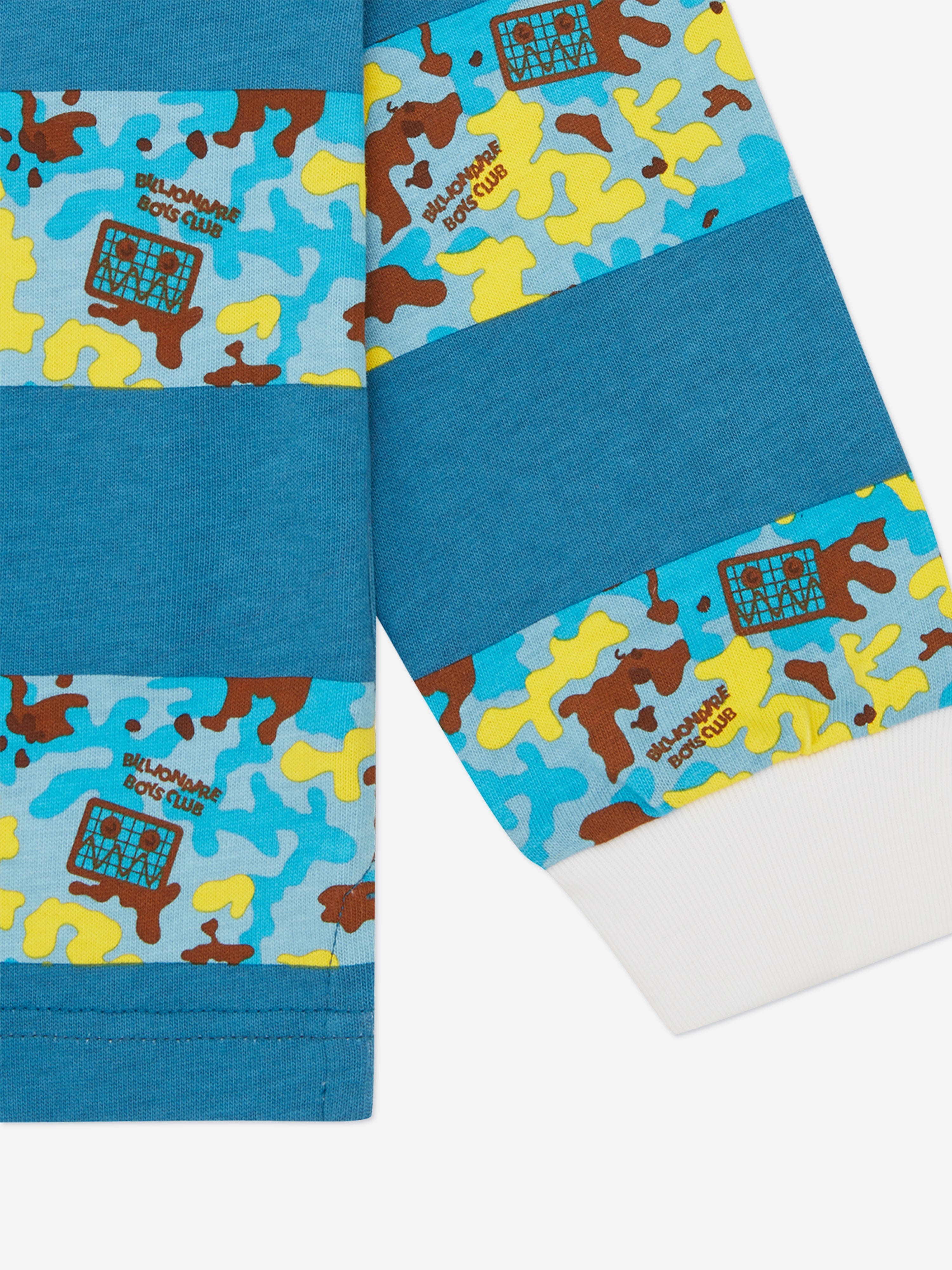 Billionaire Boys Club Boys Robot Camo Rugby Top in Blue