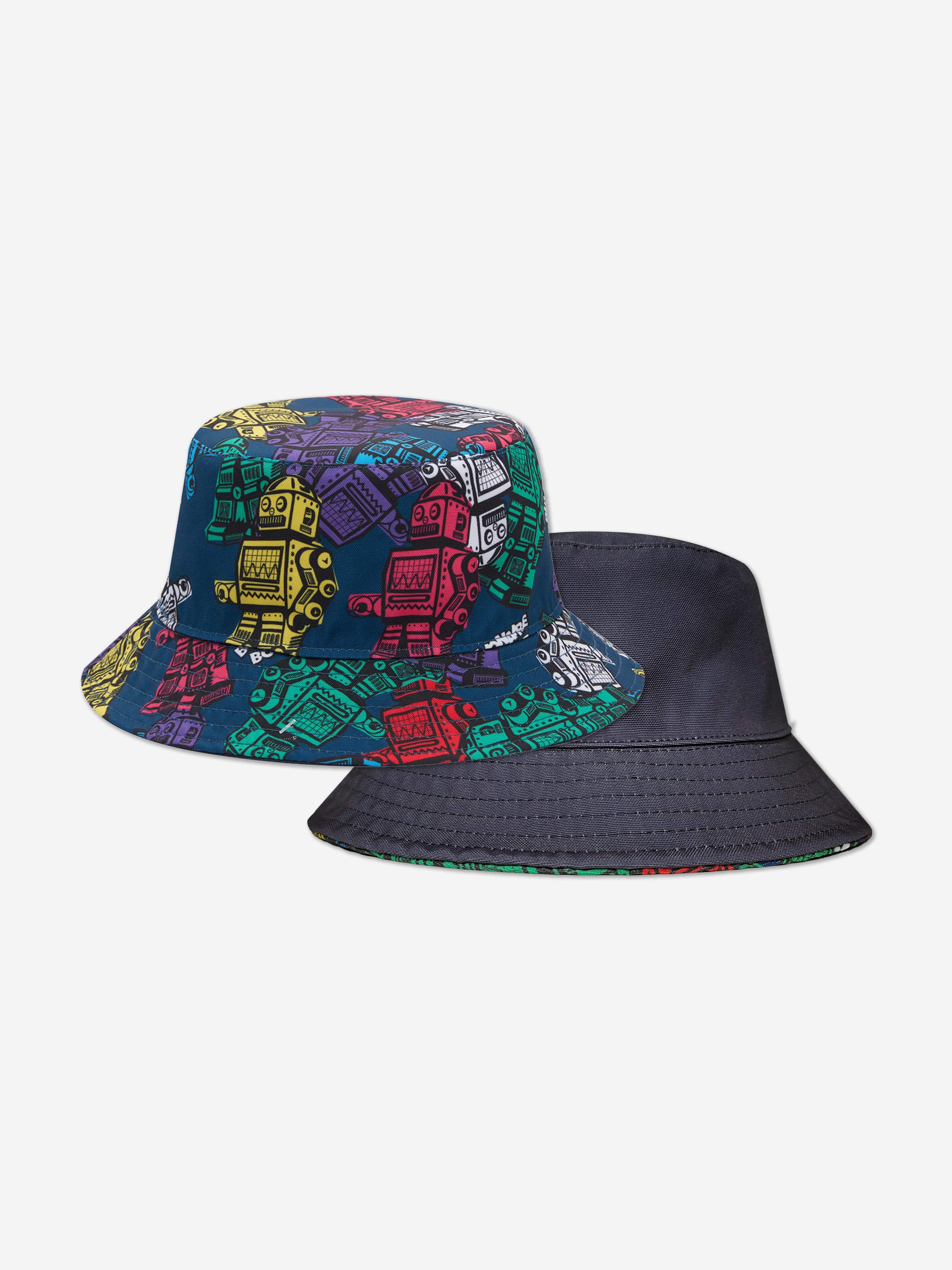 Billionaire Boys Club Kids Robot Print Reversible Bucket Hat in Multicolour