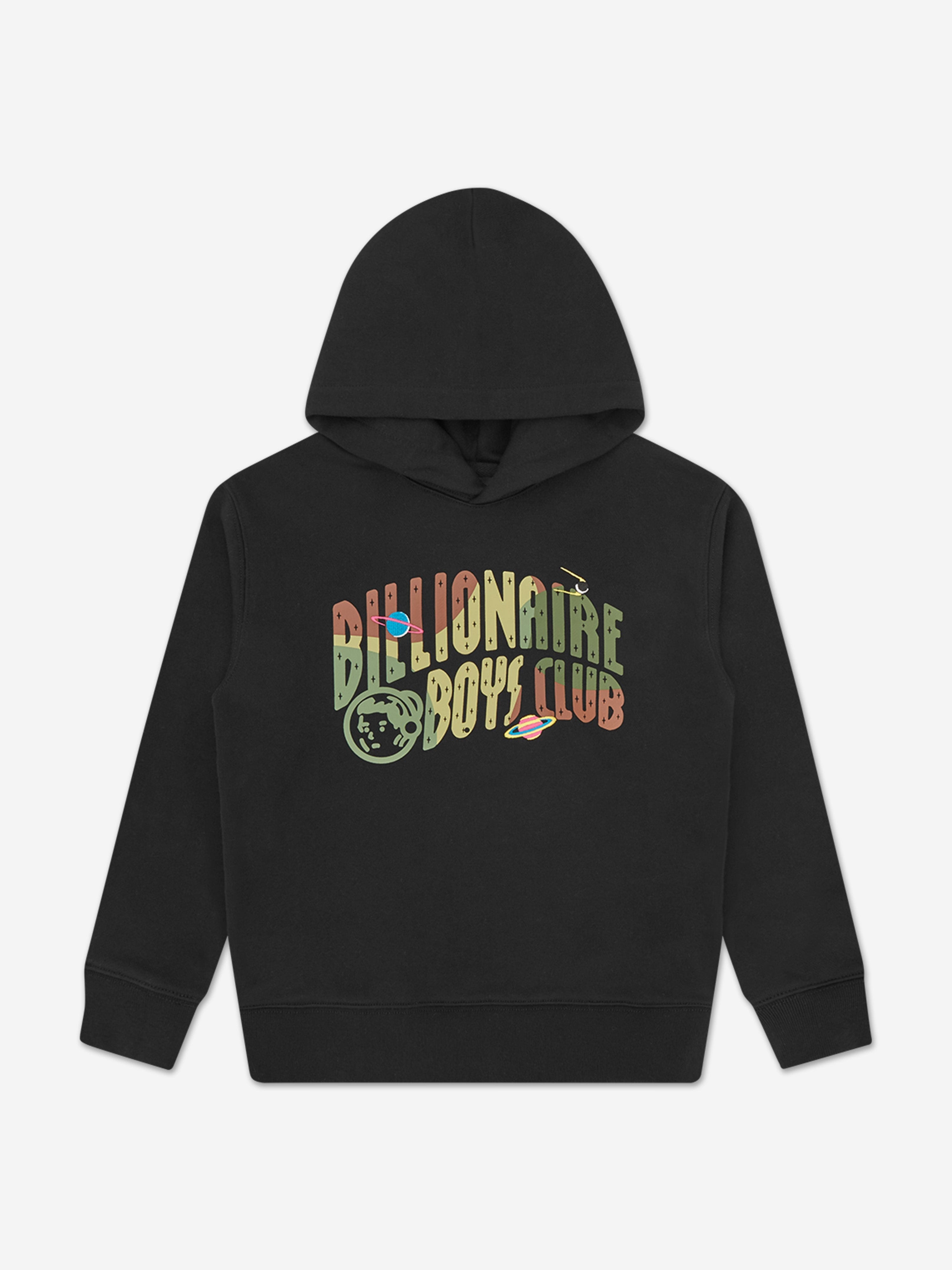 Billionaire Boys Club Boys Space Camo Arch Logo Popover Hoodie in Black