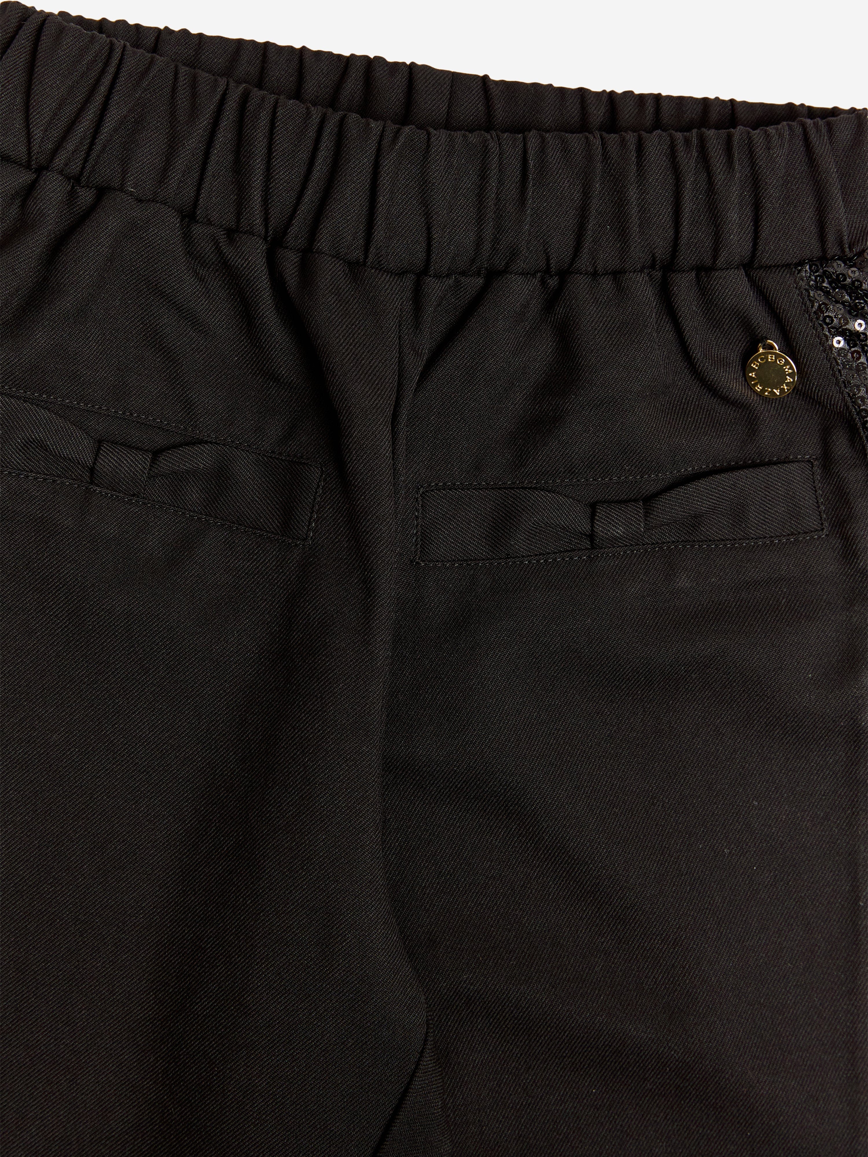 BCBGMAXAZRIA Girls Crystal Tape Slim Trousers in Black