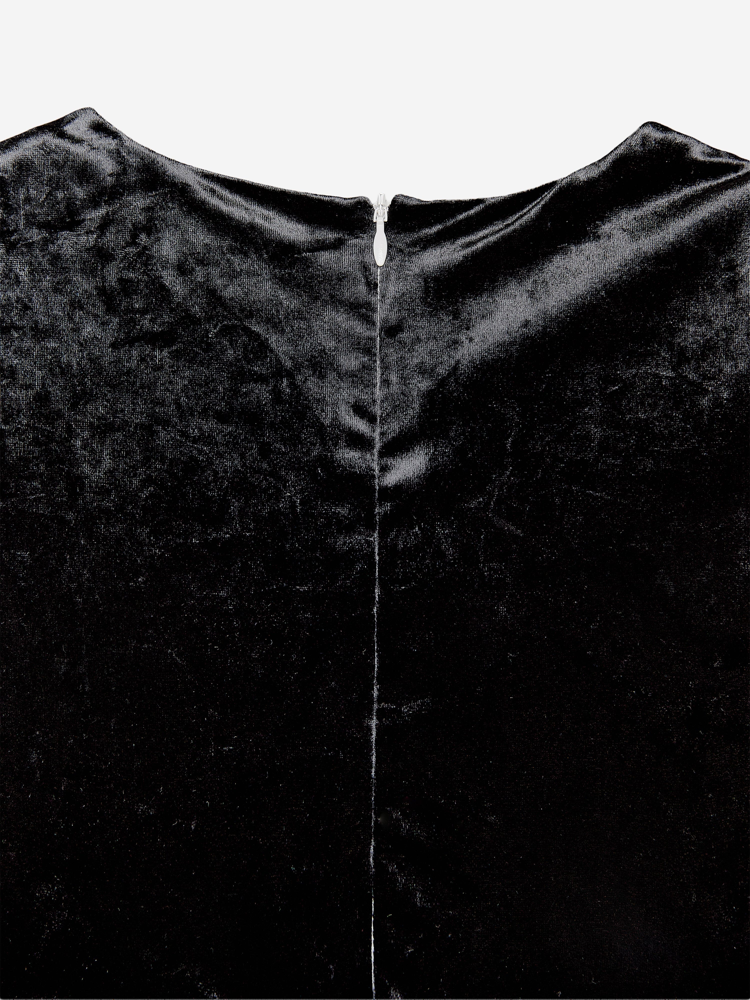 BCBGMAXAZRIA Girls Velvet Tulle Dress in Black