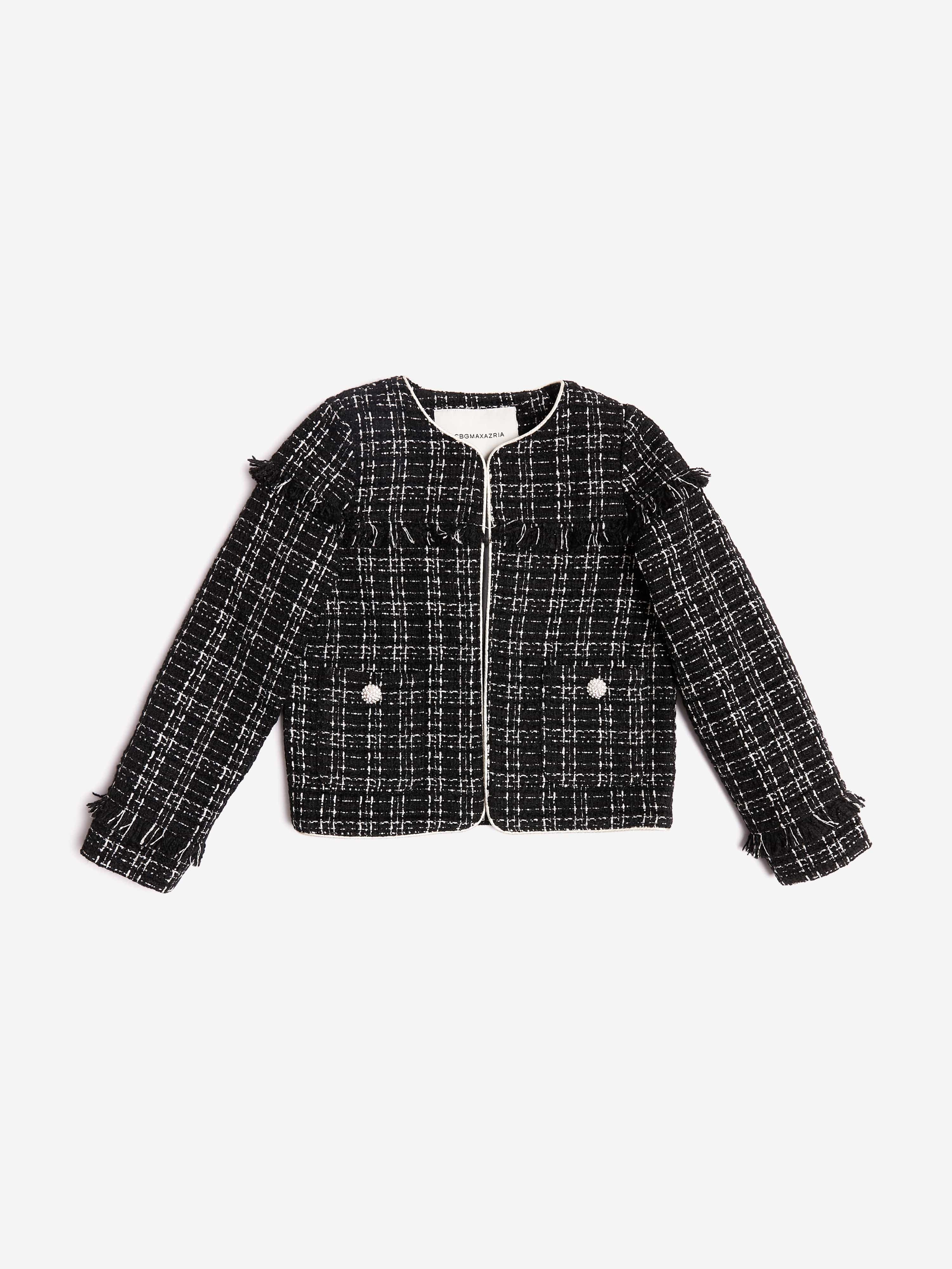 BCBGMAXAZRIA Girls Tweed Jacket in Black