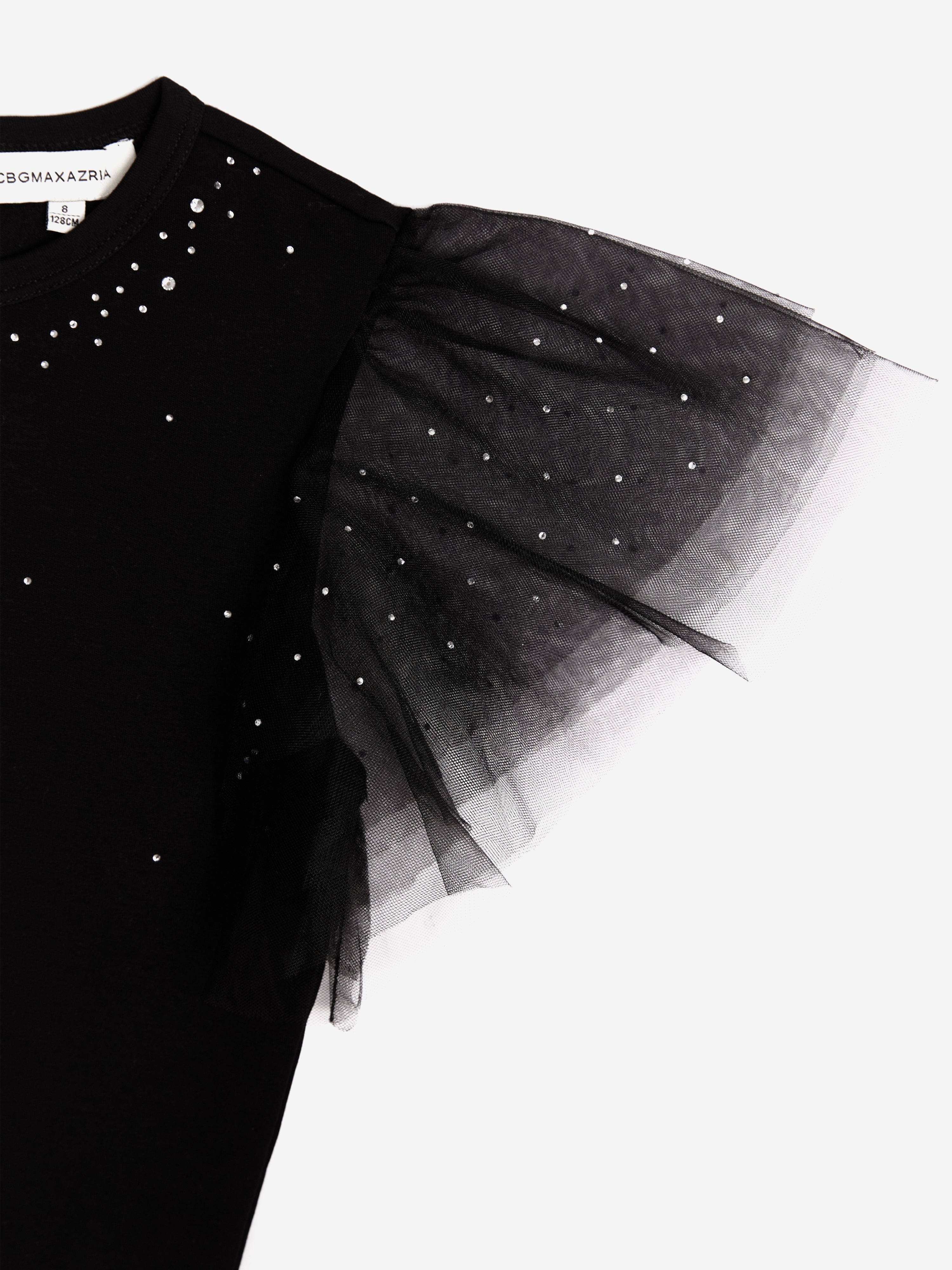 BCBGMAXAZRIA Girls Flare Sleeve T-Shirt in Black